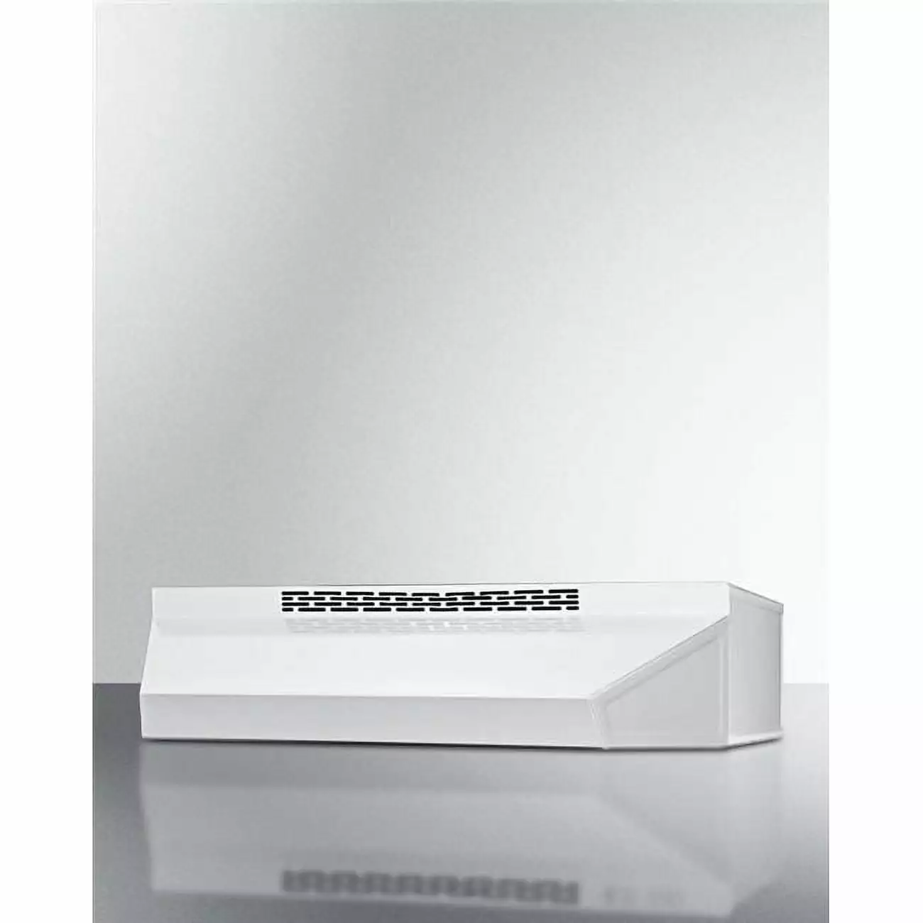 24 in. Wide ADA Compliant Convertible Range Hood for Ducted or Ductless use in White with Remote Wall Switch