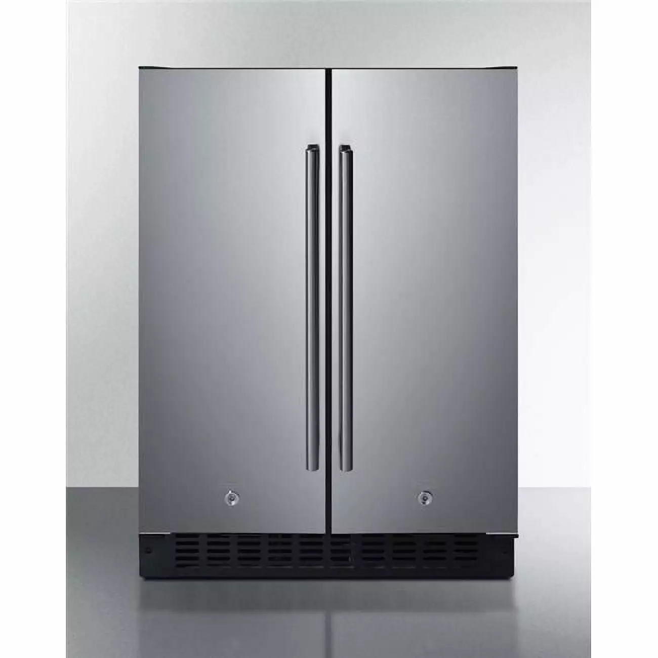 24 in. Wide Built-In Refrigerator-Freezer. Stainless Steel & Black