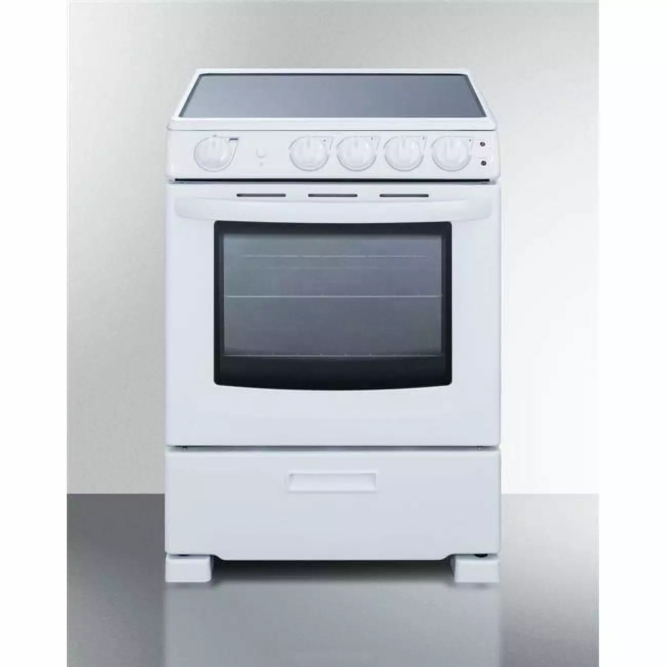 24 in. Wide Electric Smooth-Top Range. White