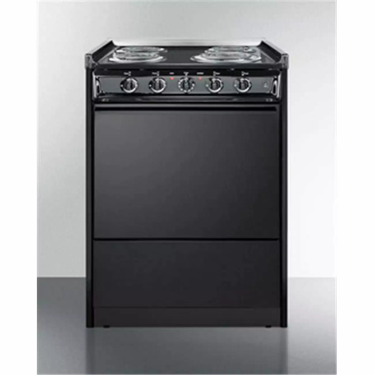 24 in. Wide Slide-in Coil Top Electric Range In Black