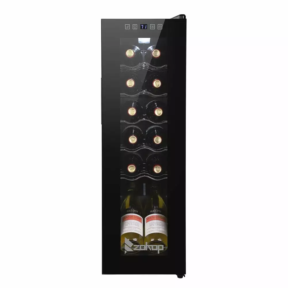 Jc-34 115v 85w 1.2cu.ft/34l 12bottle Compressor Wine Cooler Cold Rolled Plate With Display