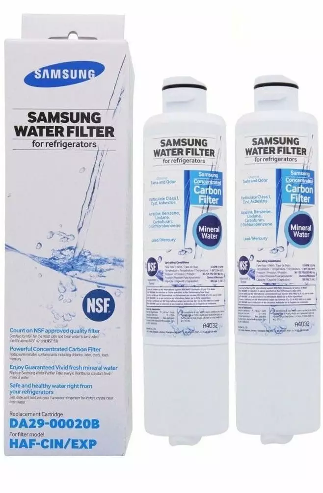 2Pack Samsumg DA29-00020B Refrigerator Water Filter. White