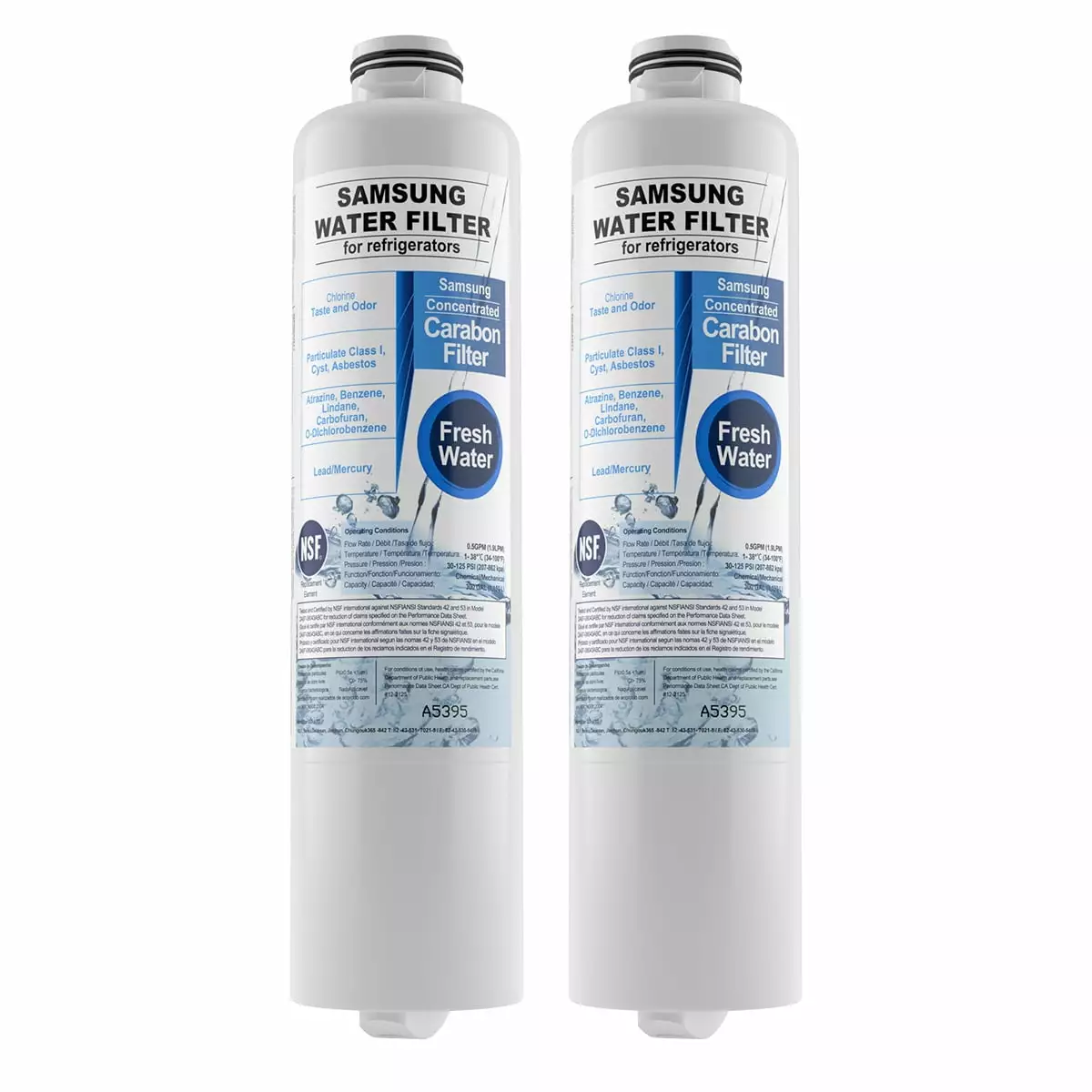 2Packs DA29-00020B HAF-CIN/EXP Refrigerator Water Filter Replacement. Compatible with SAMSUNG HAF-CIN/EXP. RF28HMEDBSR/AA. RF28JBEDBSG. RF4287HARS. RF28HFEDTSR. RF263BEAESG. DA97-08006A Water Filter