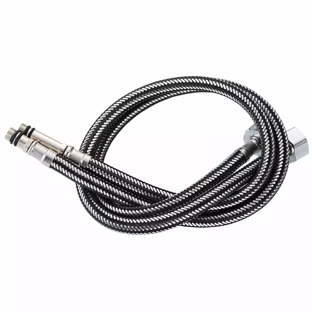 2Pcs Stainless Steel Braided Hose 1/2 Inch Flexible Hot Cold Water Inlet Hoses for Home