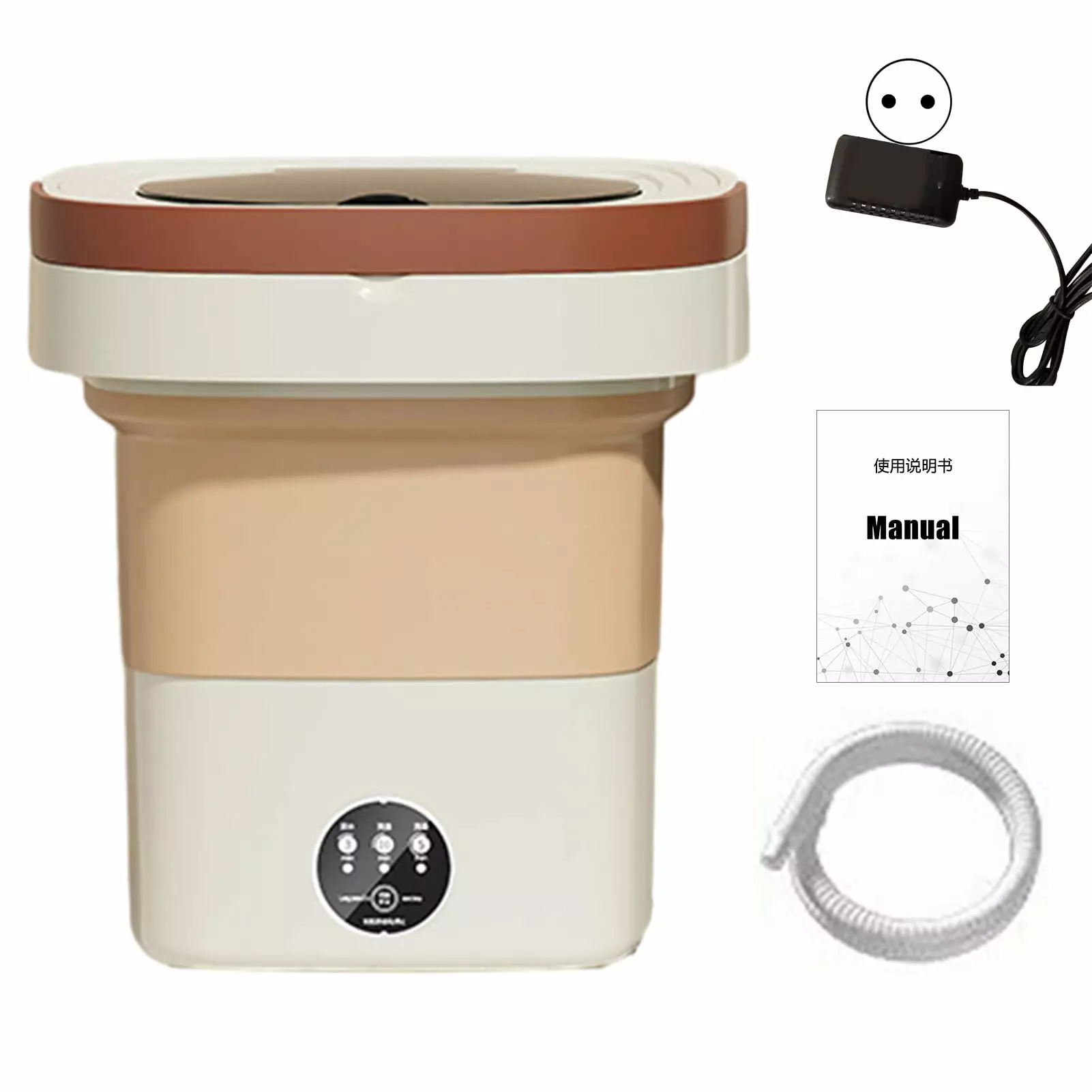 SSBSM 1 Set Foldable Mini Washing Machine. Low Noise. Energy-saving. Compact Size - Suitable for Underwear. Socks. Clothes - Small Washer for Bathroom Supplies