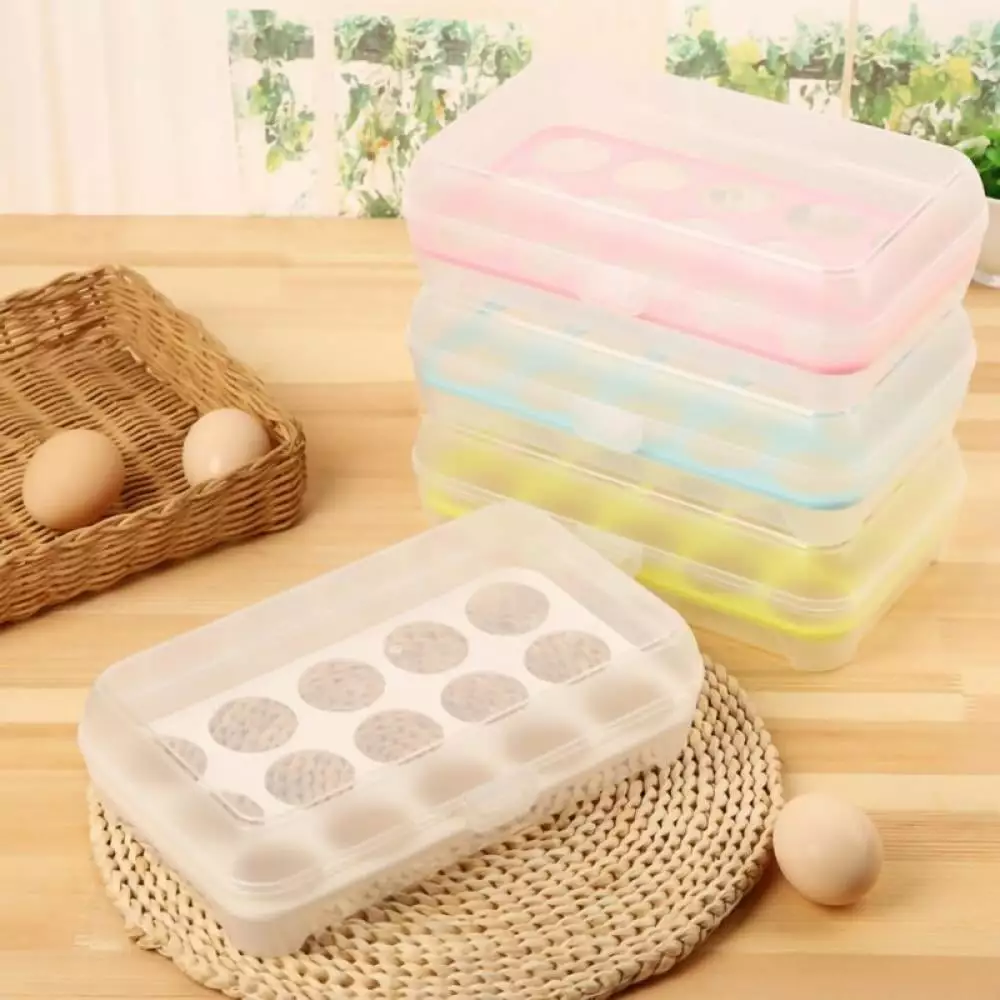 Clearance Sale!Pack Covered Holders For Refrigerator.Clear Deviled Tray Storage Box Dispenser Stackable Plastic Containers(15 Eggs) Green