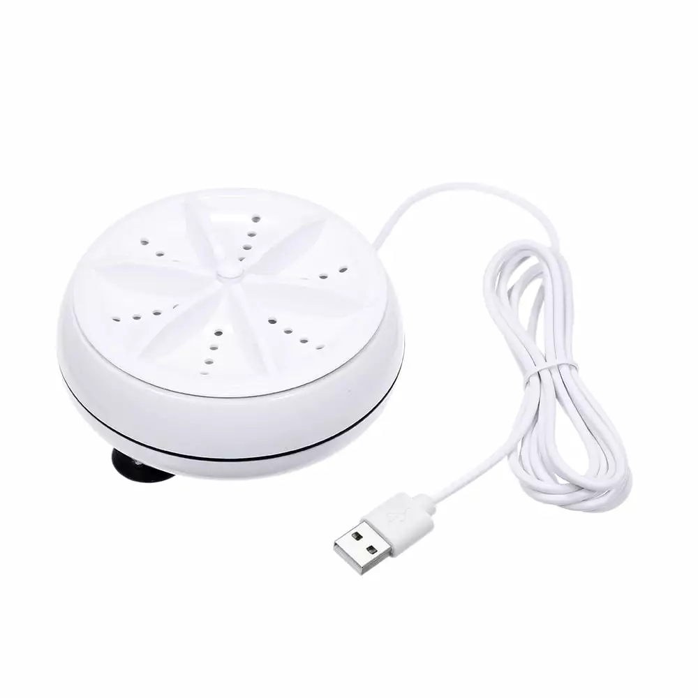 2in1 Mini Washing Machine Portable Rotating Washer with USB Cable Convenient for Travel Home Business Trip (B)