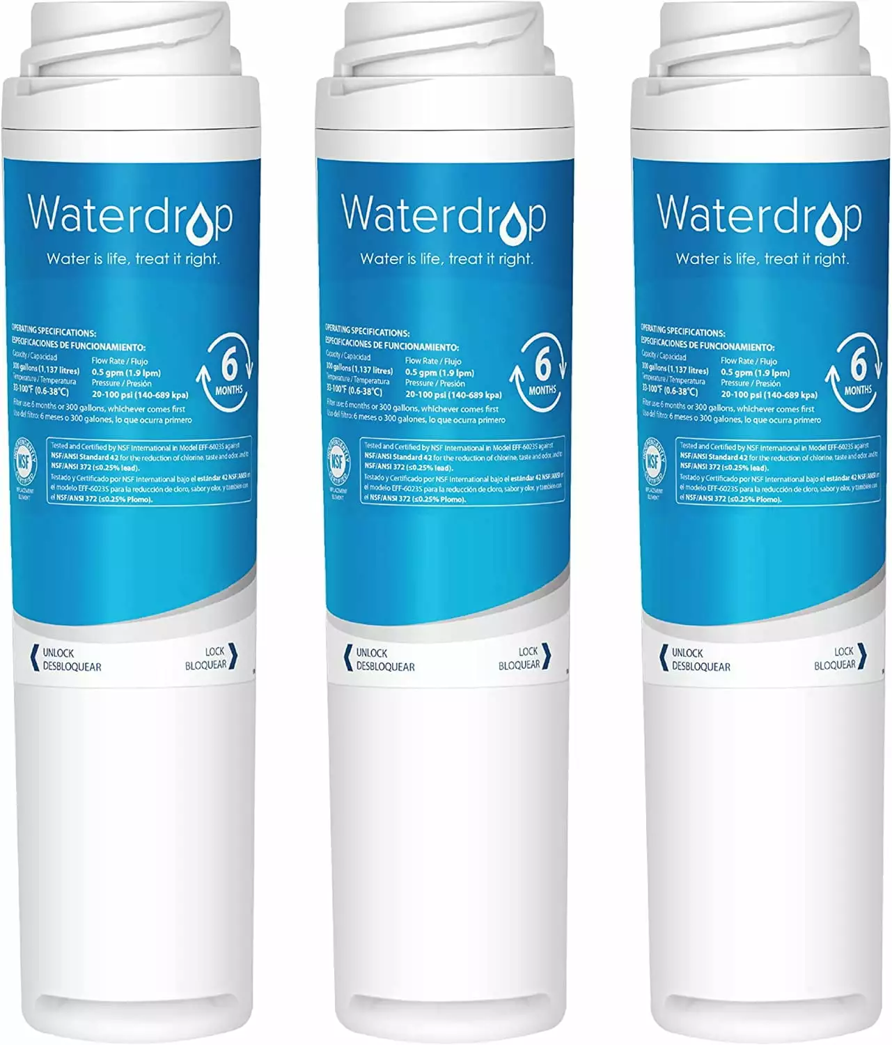 (3 Pack) Waterdrop GSWF Water Filter. Replacement for GE? GSWF Smart Water 238C2334P001. GSWFDS. 100749-C. Kenmore 46-9914. 469914. 9914