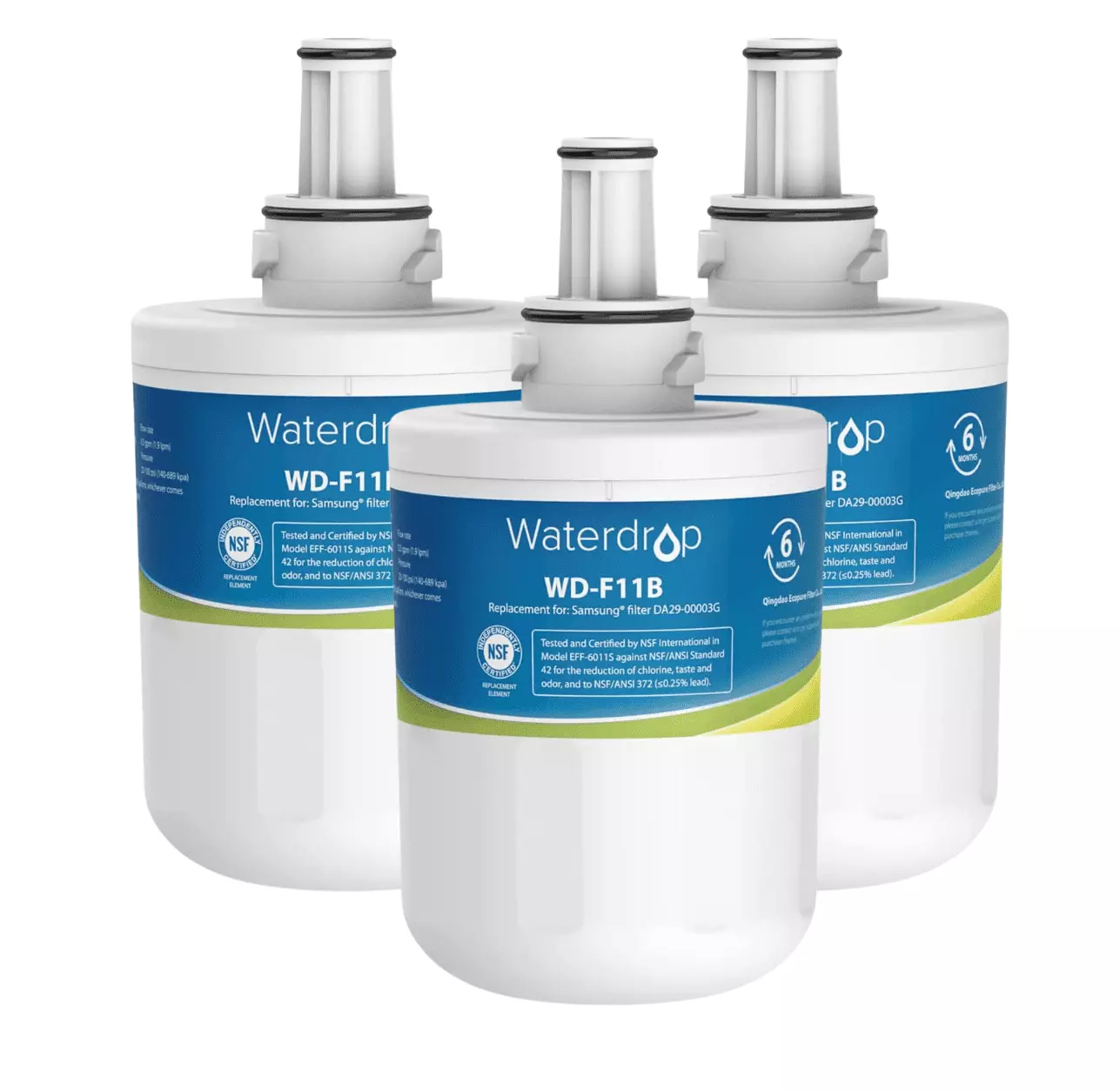 (3) Waterdrop DA29-00003G Refrigerator Water Filter. Replacement for Samsung DA29-00003G. DA29-00003B. DA29-00003A. Aqua-Pure Plus. HAFCU1. RFG237AARS. FMS-1. RS22HDHPNSR. RSG257AARS. WSS-1