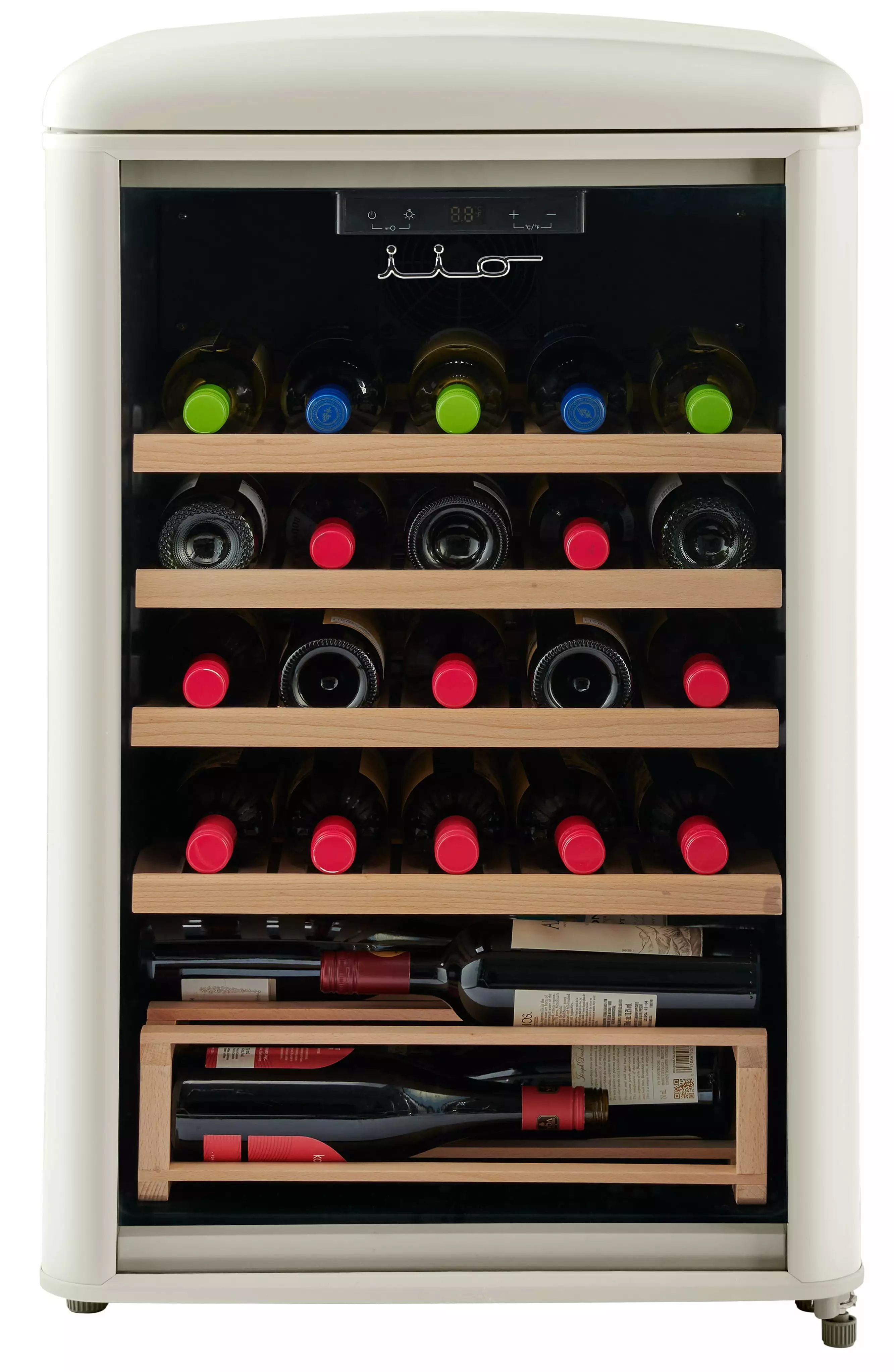 30 Bottle Freestanding Retro Wine Cooler in Cream