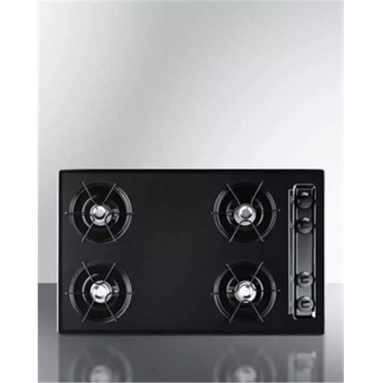 30 in. Gas Open Burner Cooktop. Black