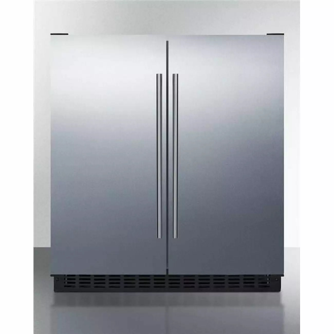 30 in. Wide Built-in Undercounter Side-by-Side French Door Refrigerator-Freezer. Stainless Steel - White