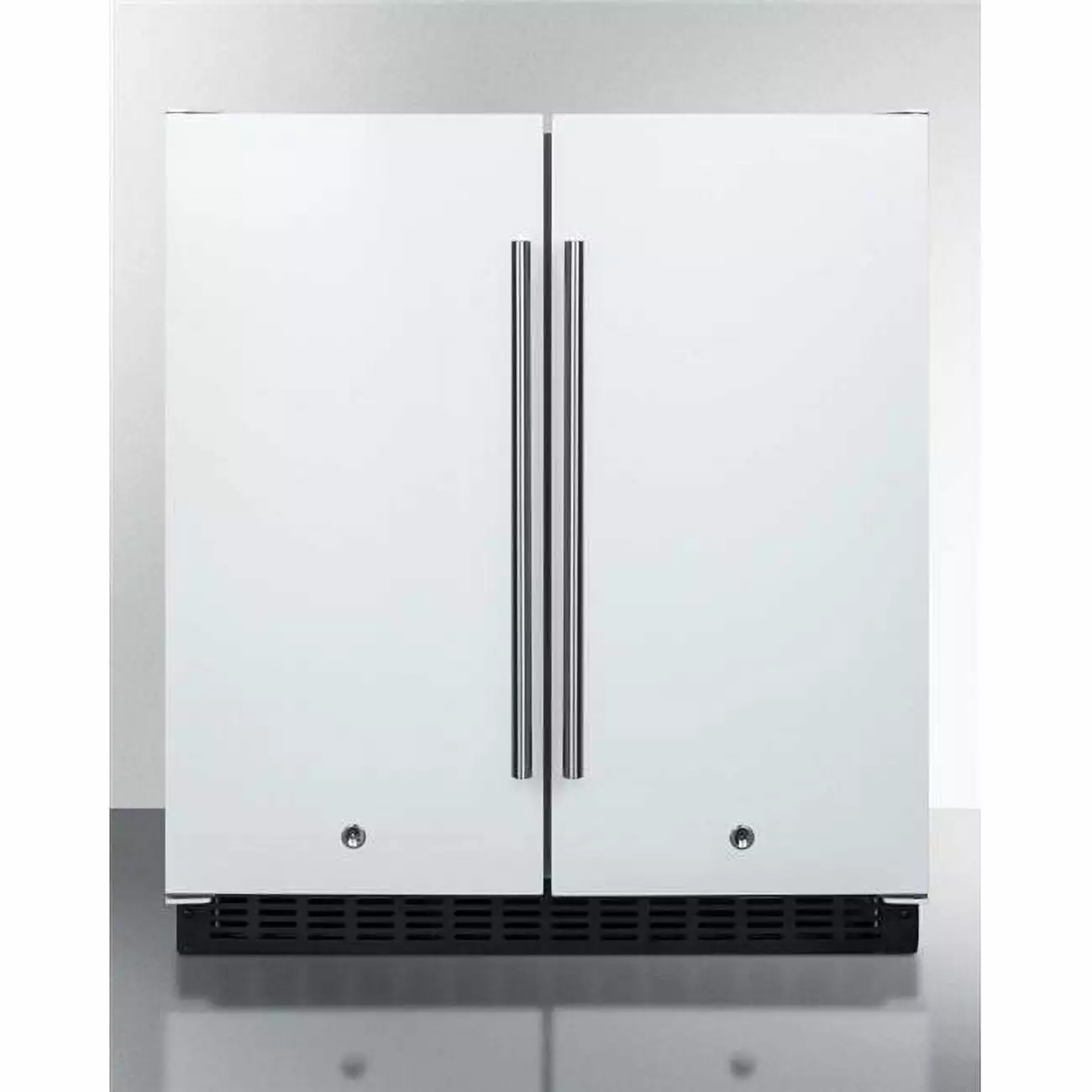 30 in. Wide Built-in Undercounter Side-by-Side French Door Refrigerator-Freezer - White