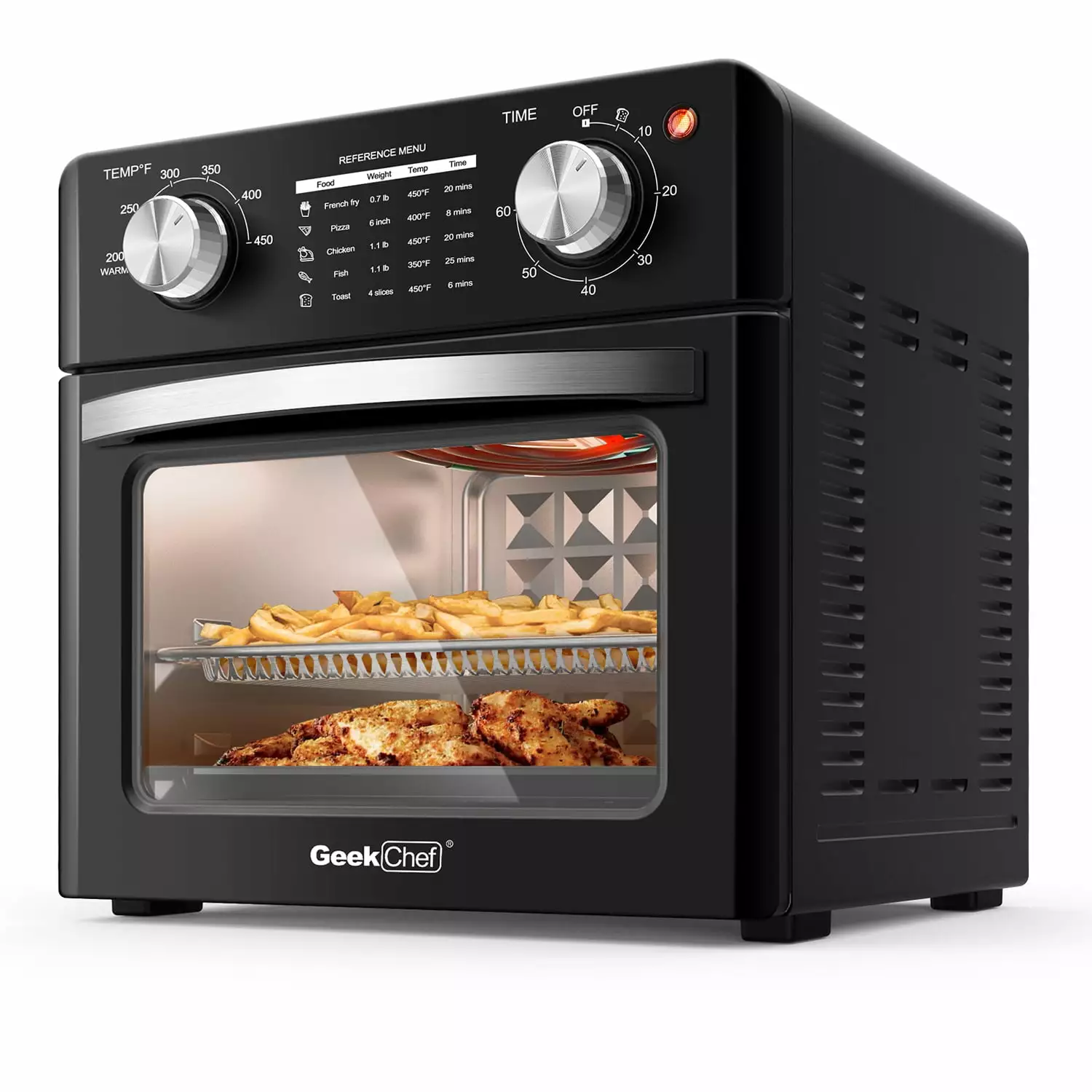 UWR-Nite Air Fryer 10QT. Countertop Toaster Oven. 4 Slice Toaster Air Fryer Oven Warm. Broil. Toast. Bake. Air Fry. Oil-Free. Black Stainless Steel. Perfect for Countertop