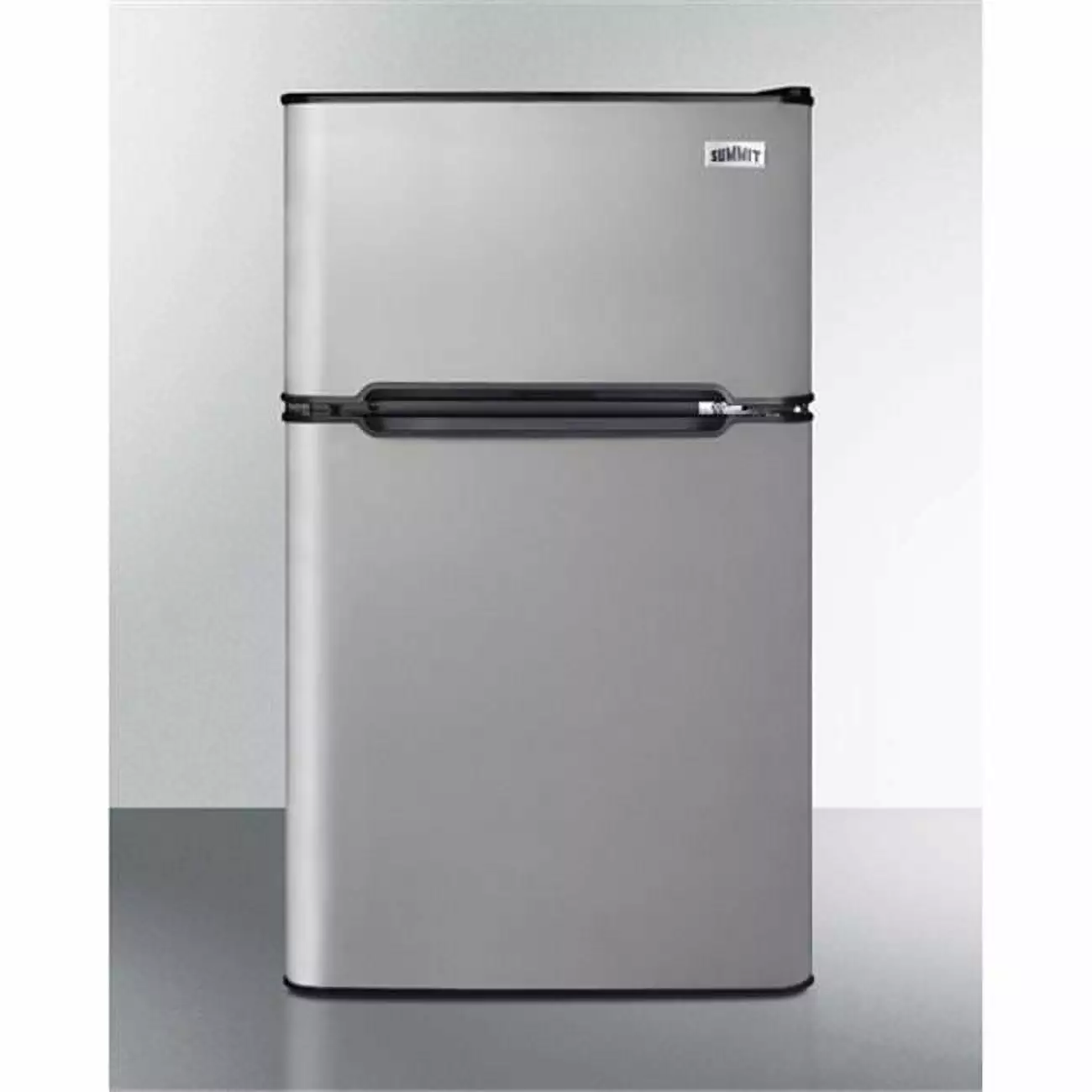 33.38 x 19 x 19.75 in. Compact Energy Star Listed 2-Door Refrigerator-Freezer. Stainless Steel