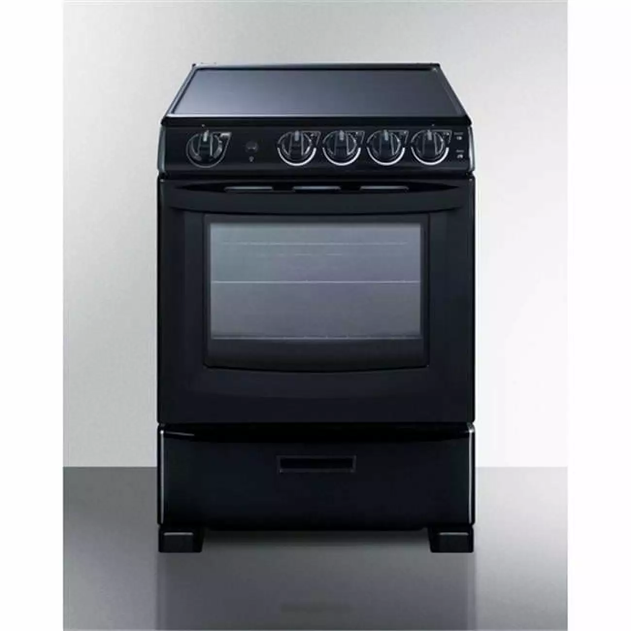 36.5 x 23.75 x 24.25 in. Smooth-Top Electric Range. Black