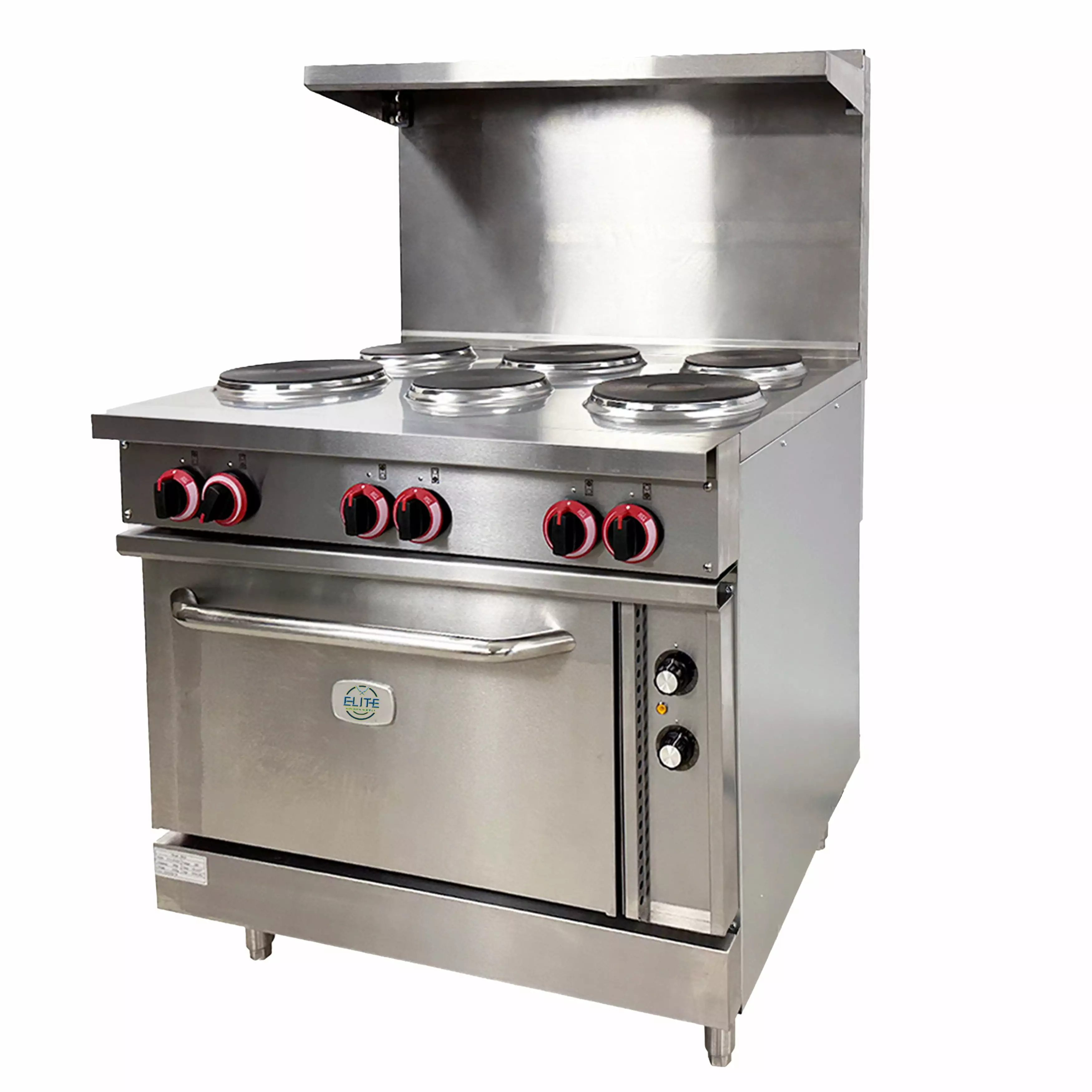 36 in. 6 Burner Electric Range Standard Oven Sealed Element. Electric Range 3 Phase. NSF Certified