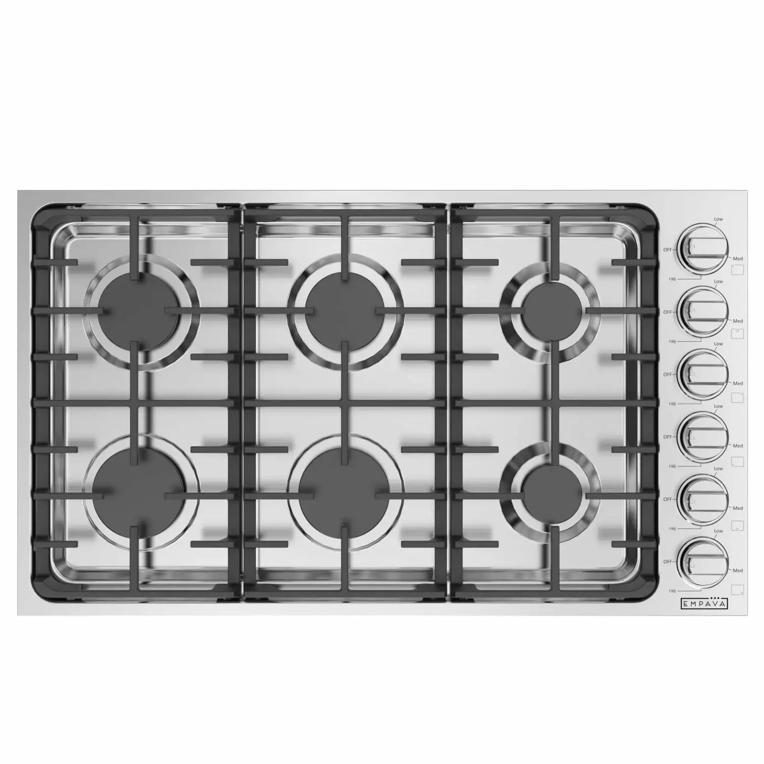 36 in. Gas Cooktop in Stainless Steel with 6 Burners including Power Burners