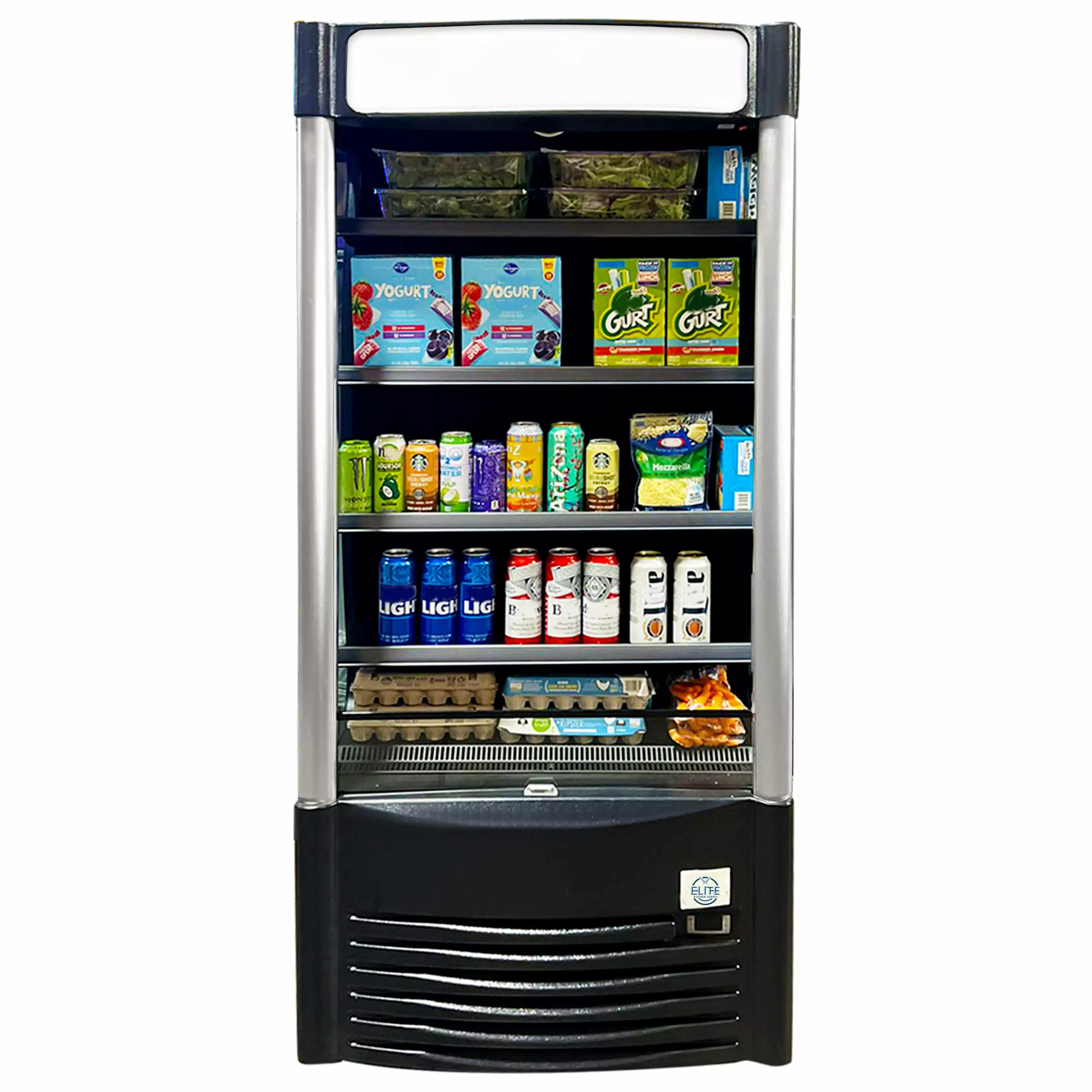 36 in. Open Air Cooler Display Merchandiser Refrigerator 15 Cu.Ft. LED Lighting. Beverage Food Display. NSF Certified