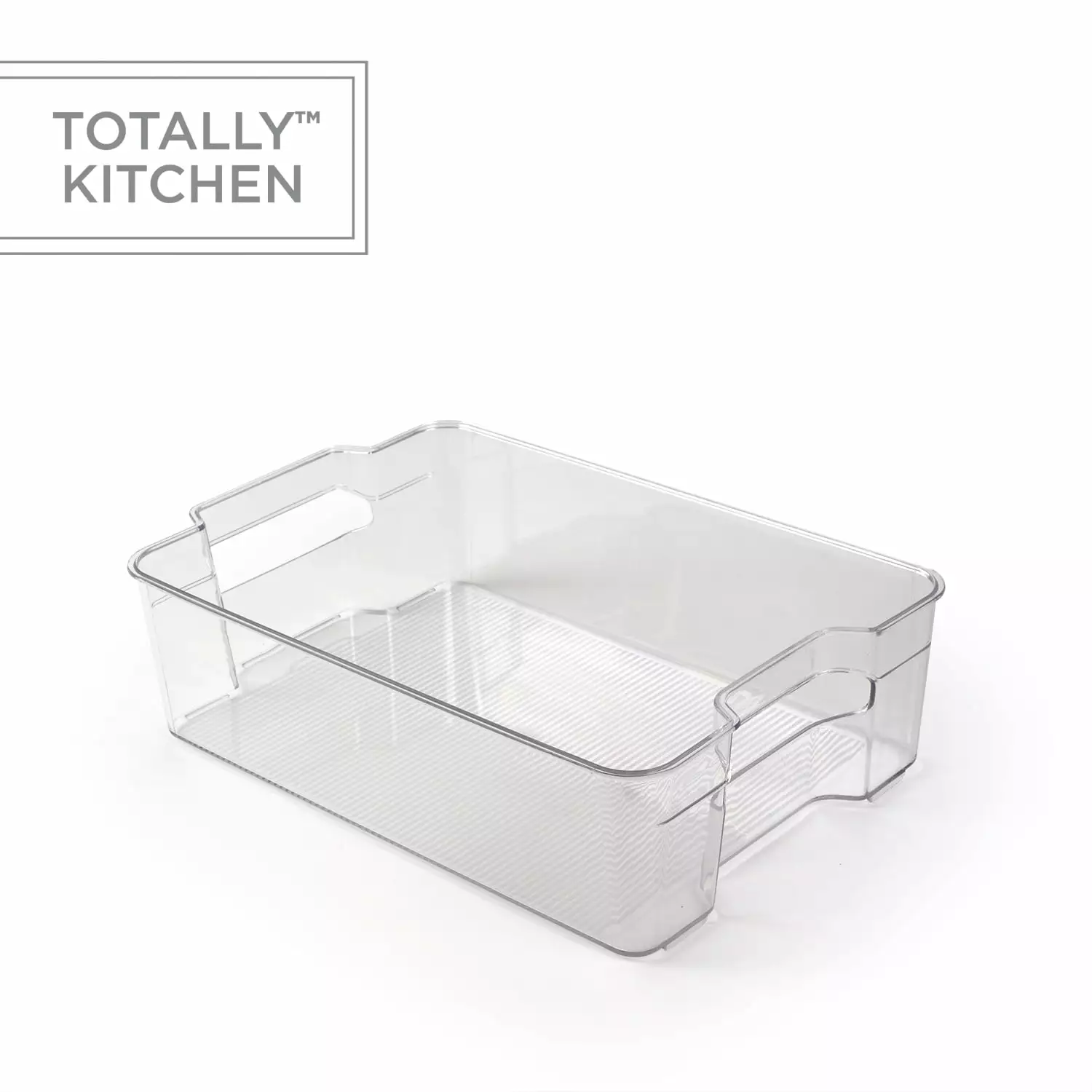 Totally Kitchen Clear Plastic Stackable Storage Bins with Handles | Large 1.6 Gallon