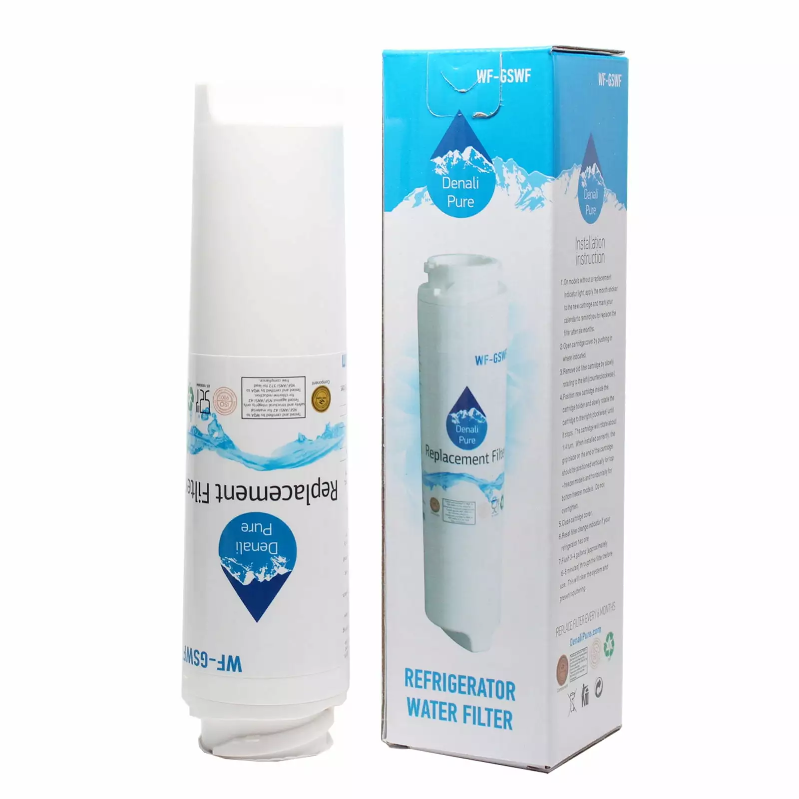 Replacement General Electric PDS20SCPARSS Refrigerator Water Filter - Compatible General Electric GSWF Fridge Water Filter Cartridge - Denali Pure Brand