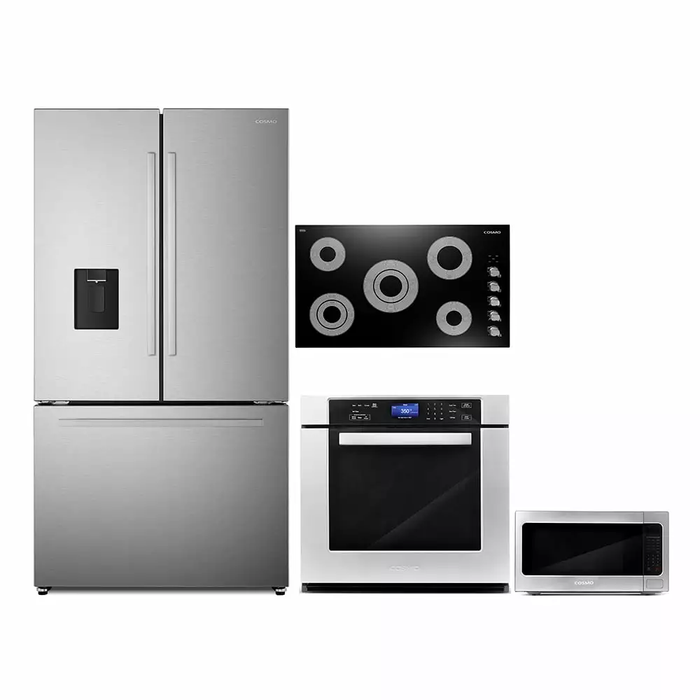 4 Piece Kitchen Package 36 Electric Cooktop 30 Single Electric Wall Oven 24.4 Built-in Microwave & French Door Refrigerator