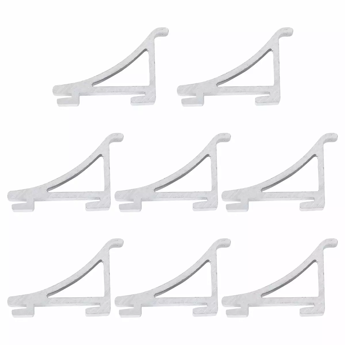 NUOLUX 8Pcs Freezer Shelf Clips Refrigerator Support Hooks Cooler Shelf Brace Freezer Clips (Aluminium Size 4)