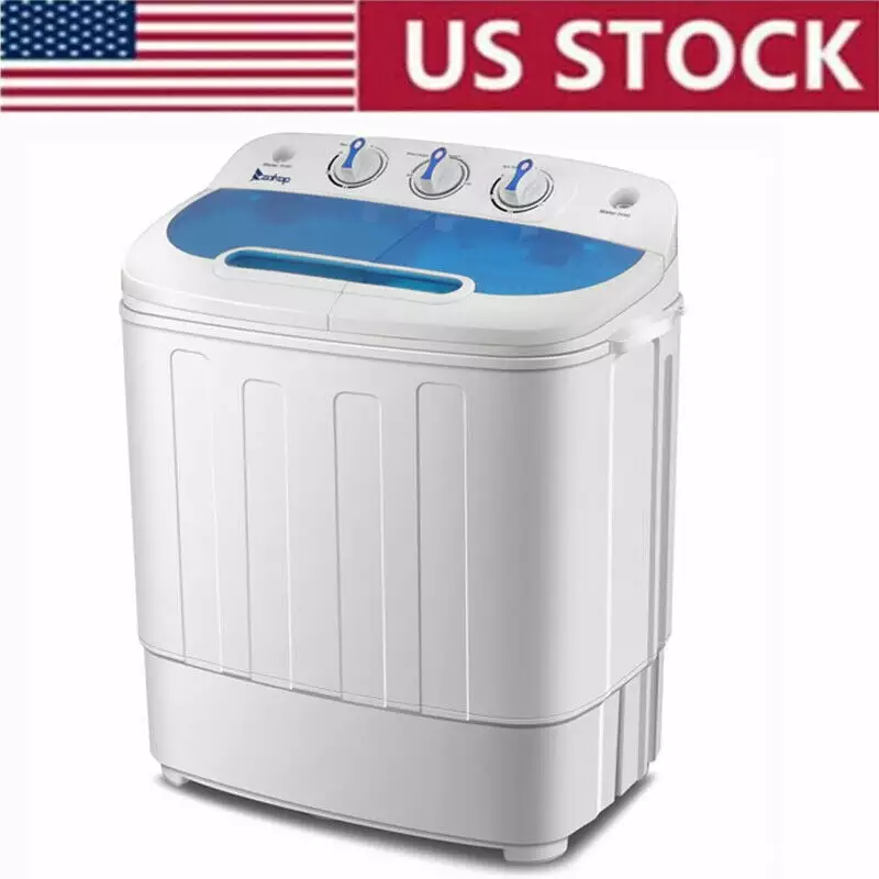 13.4lb Portable Mini Compact Twin Tub Washing Machine Washer Spin Dryer