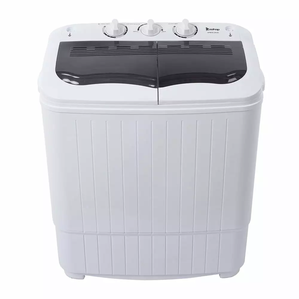 ZOKOP Portable Laundry Washing Machine.XPB35-ZK35 14.3(7.7 6.6)lbs Semi-automatic Gray Cover Washing Machine