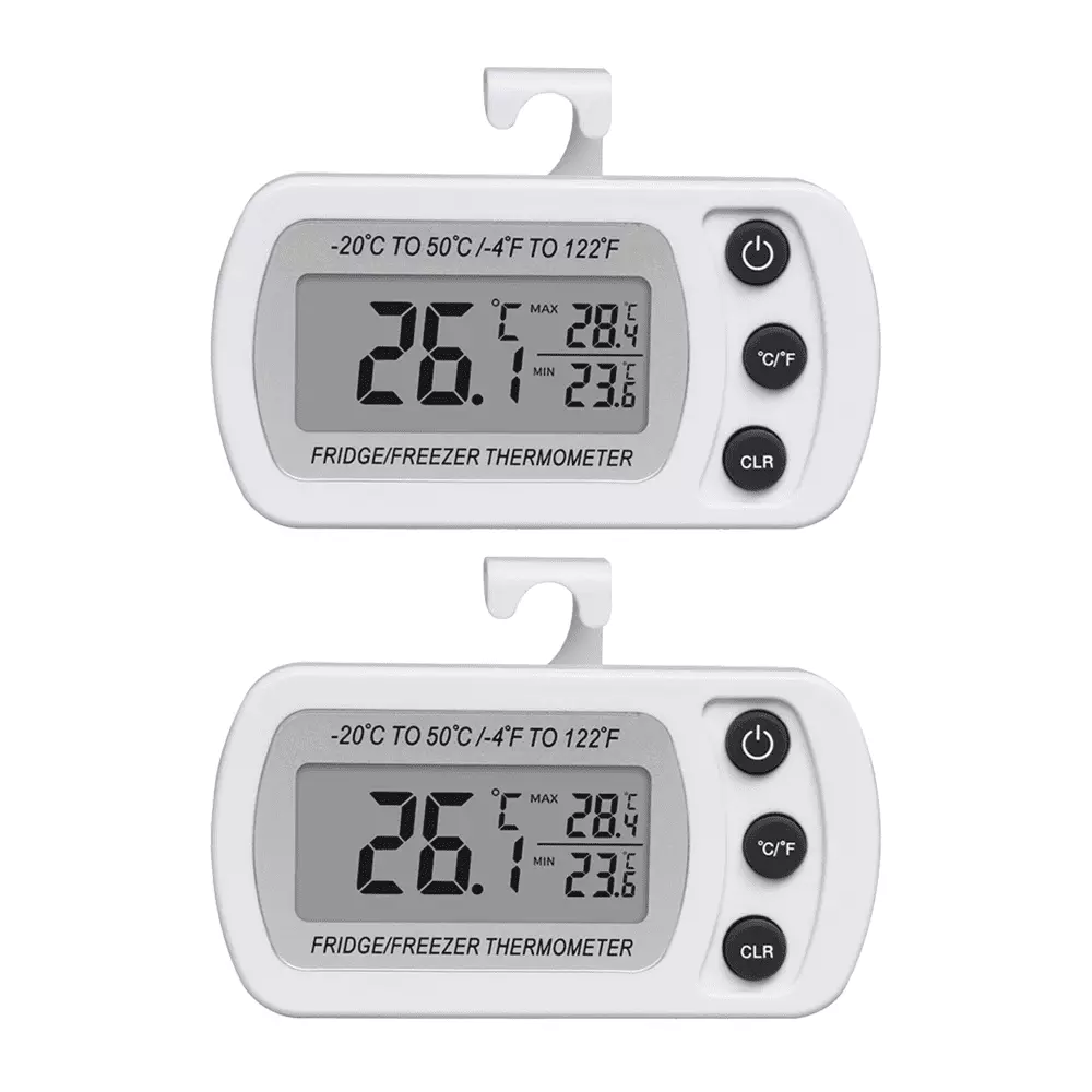 Waterproof Refrigerator Fridge Thermometer. Digital Freezer Room Thermometer . Record Function Large LCD Screen