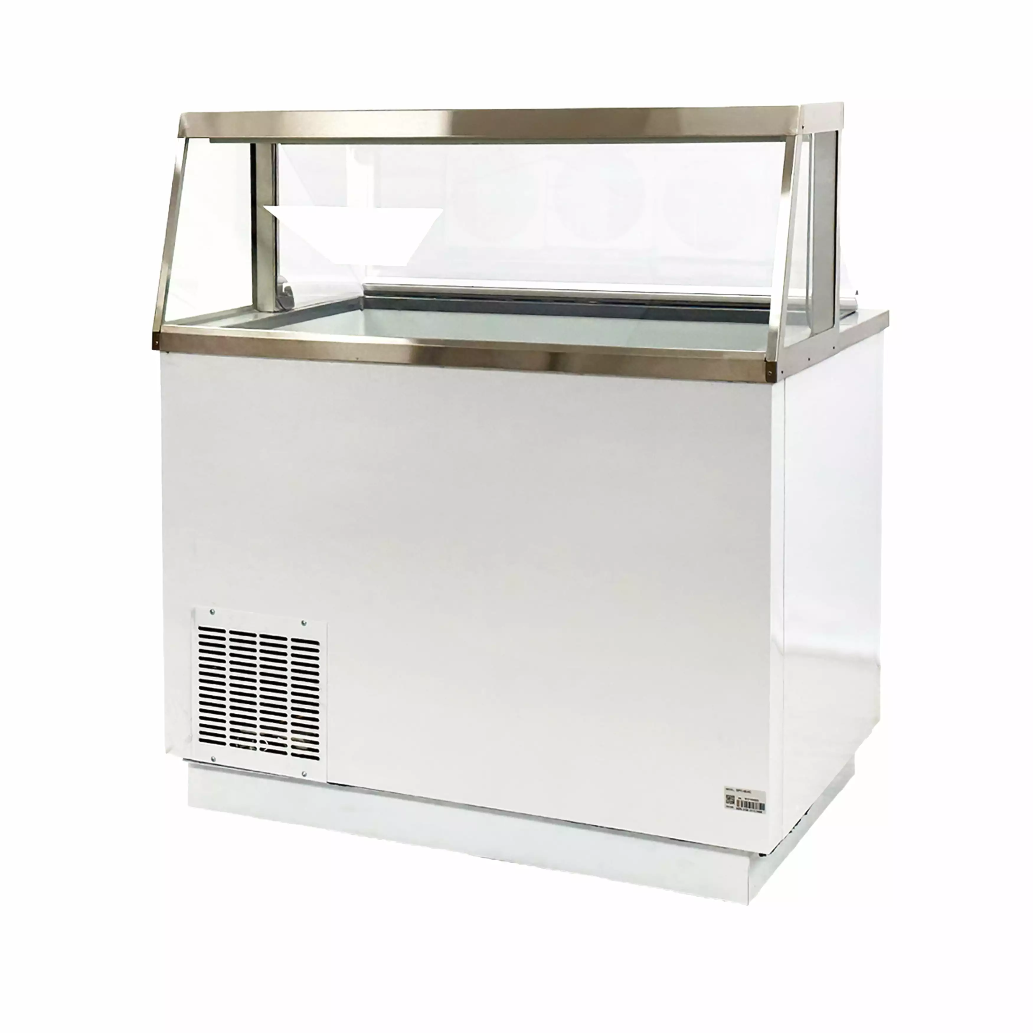 47in. 8 Tub Ice Cream Gelato Dipping Cabinet Display Freezer 13.8 Cu.Ft. Viewing Window. White