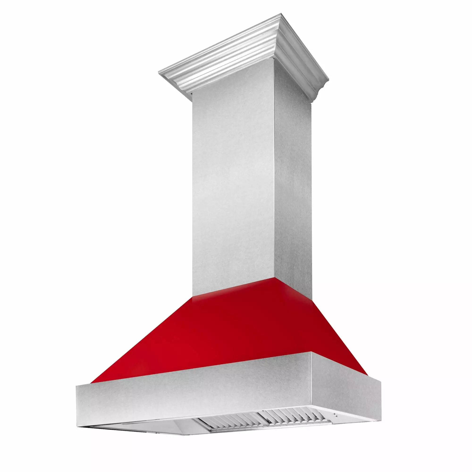 48 DuraSnow Stainless Steel Range Hood with Red Gloss Shell (8654RG-48)