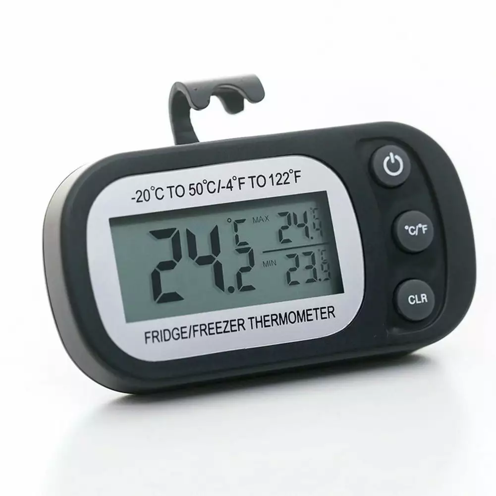 Refrigerator Fridge Thermometer Digital Freezer Room Thermometer Waterproof. Max/Min Record Function with Large LCD Display