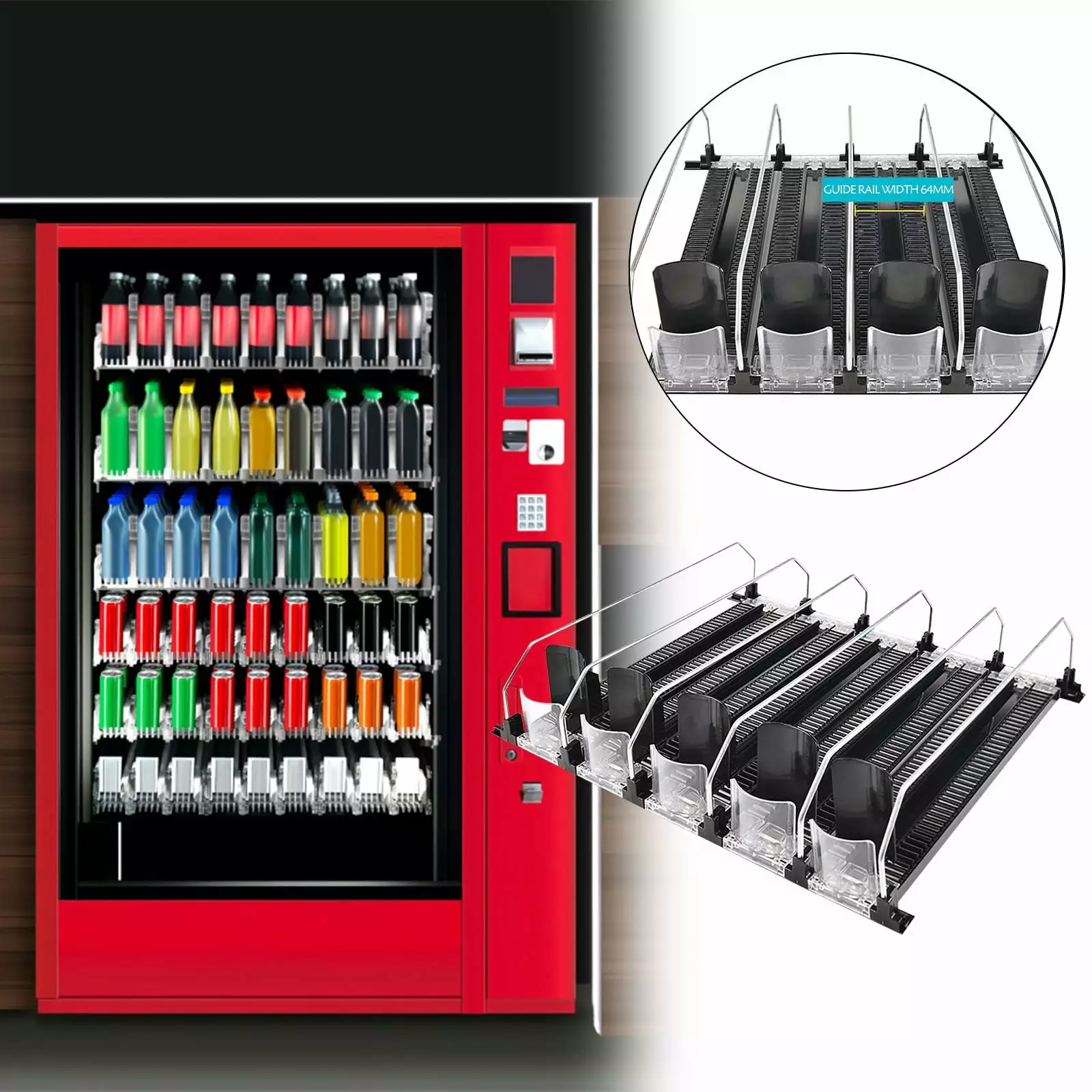 5pc Supermarket Freezer Beverage Pusher Refrigerator Beverage Shelf Beverage Automatic Pusher