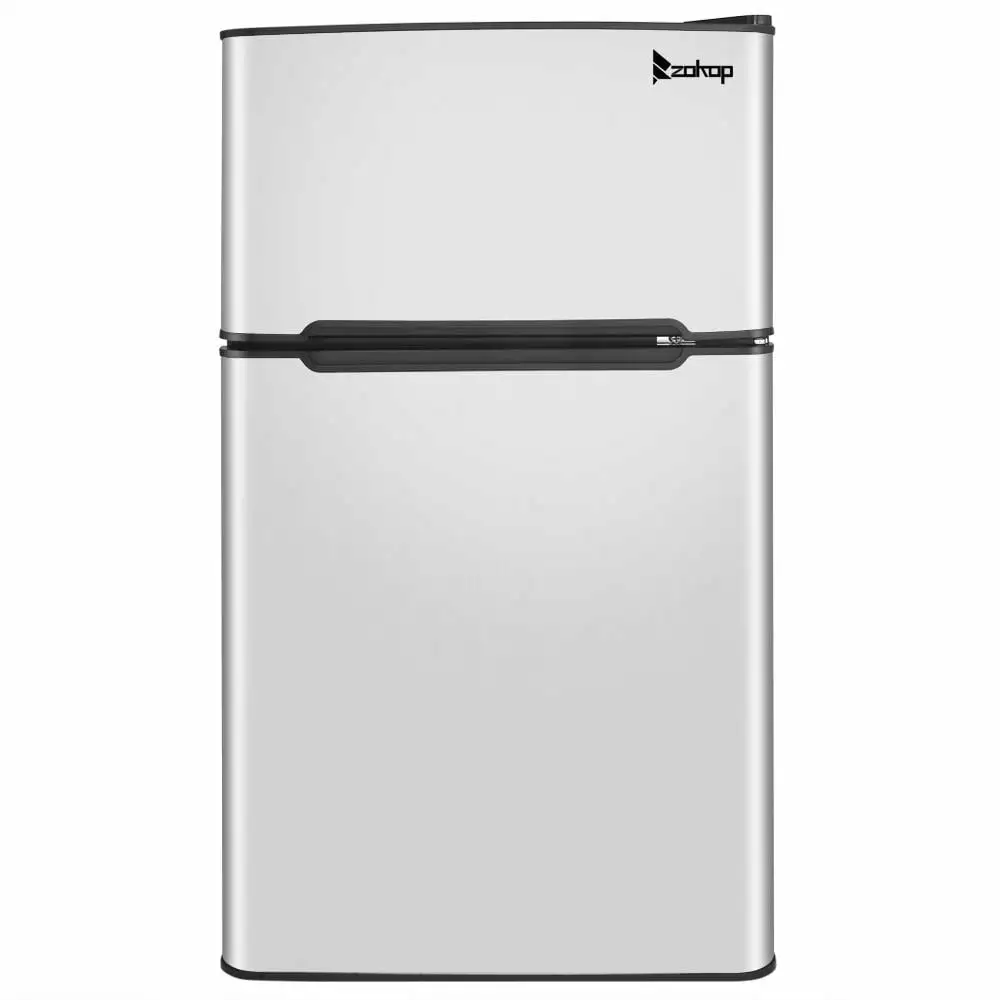 Baytocare 3.2 Cu Ft Two Door Mini Fridge Compact Freezer. Gray