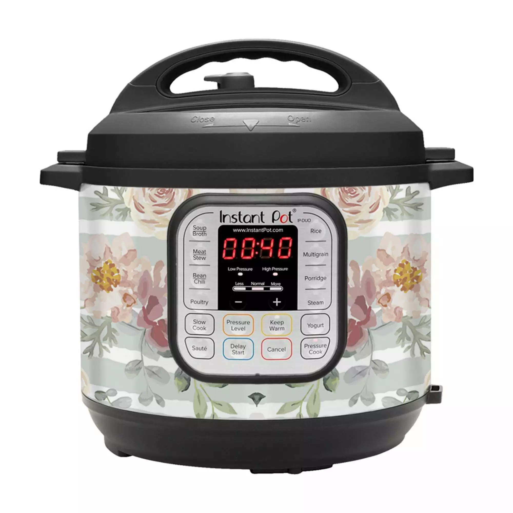 Wrap for Instant Pot Accessories 6 quart Duo60 Cover Sticker | Wraps fit InstaPot Duo 60 6 Quart ONLY | Pastel Flowers