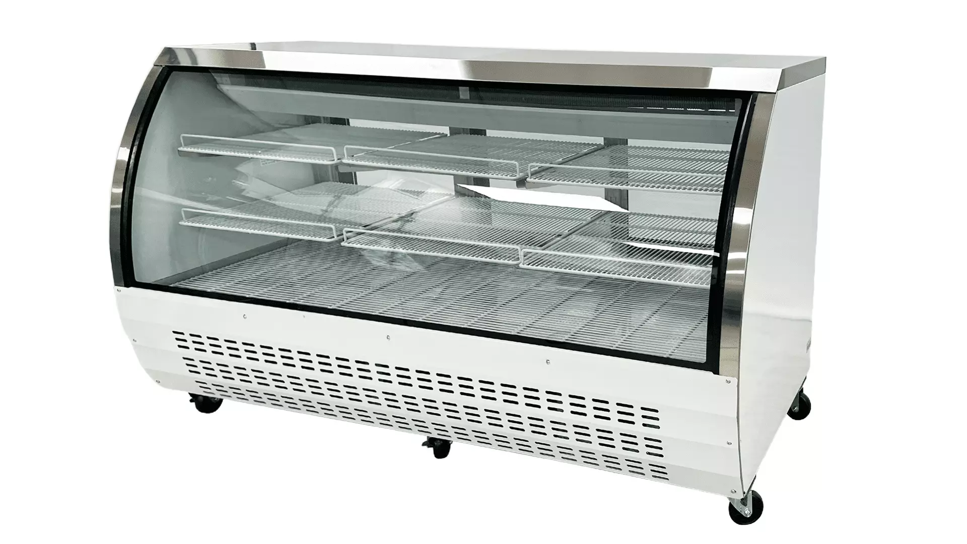 78 in. Deli Meat Curve Glass Display Butcher Shop Commercial Refrigerator. 32 Cu. ft.