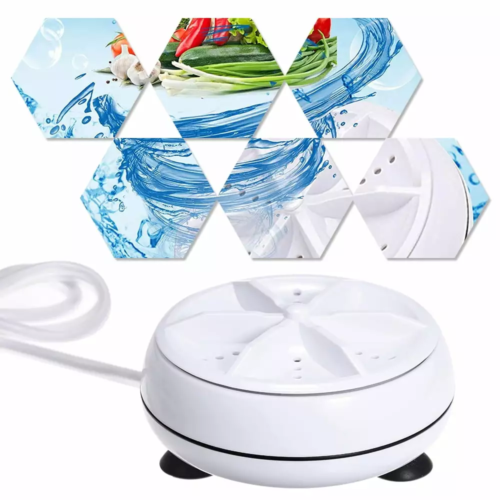 Amerteer Travel Home Business Trip Portable Washing Machine 1 kg Laundry Quantity Mini Rotating Washer with USB Cable