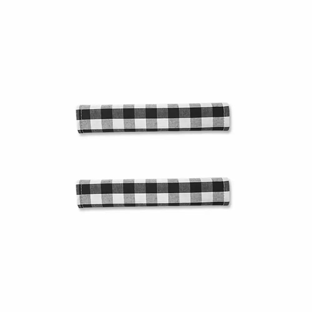 Black White Buffalo Check Refrigerator Door Handle Covers Farmhouse Tartan Kitchen Appliances Gloves For Microwave Dishwasher Fridge Door Cloth Protector 1Pair