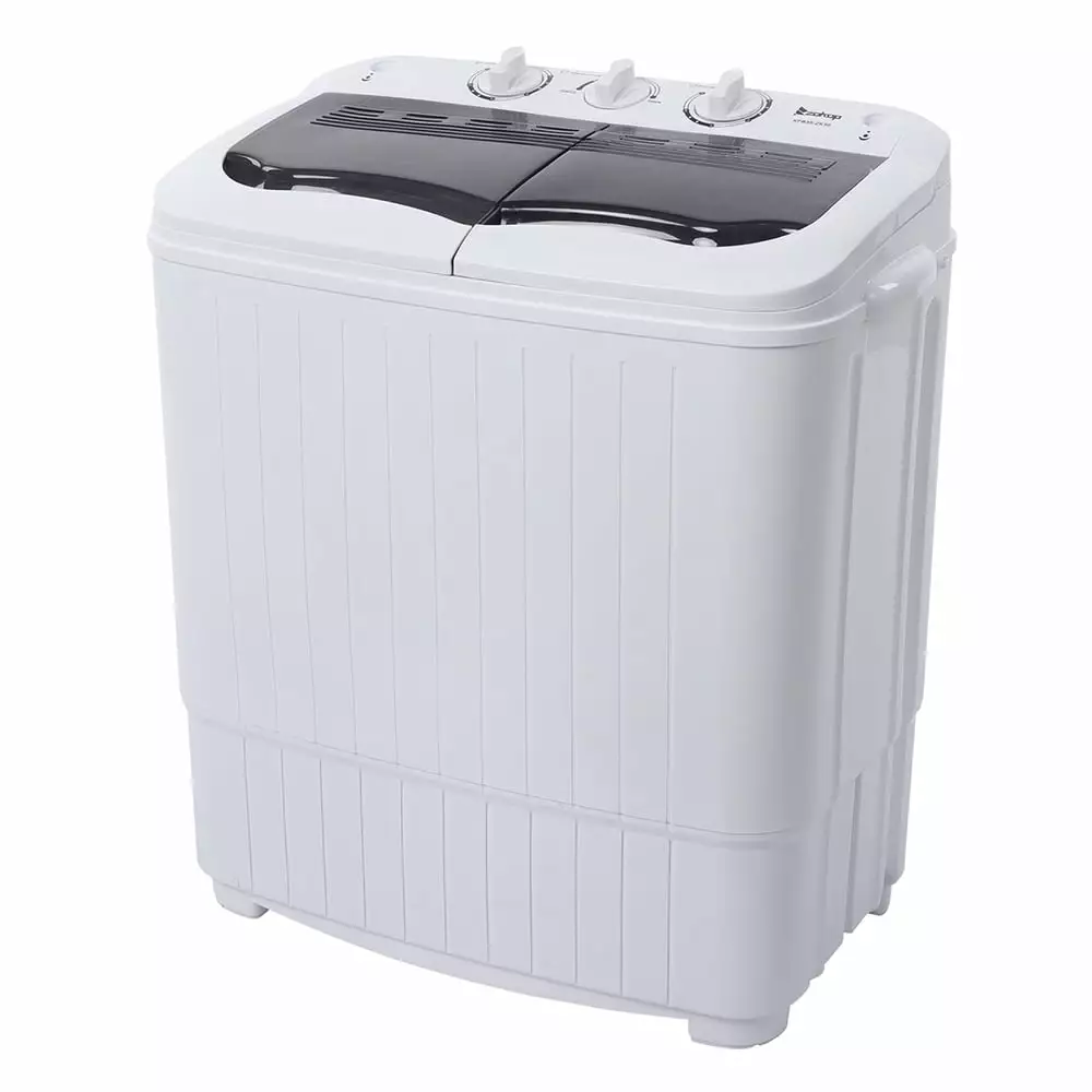 DFITO Portable Mini Compact Twin Tub 14.3Lbs Total Washing Machine