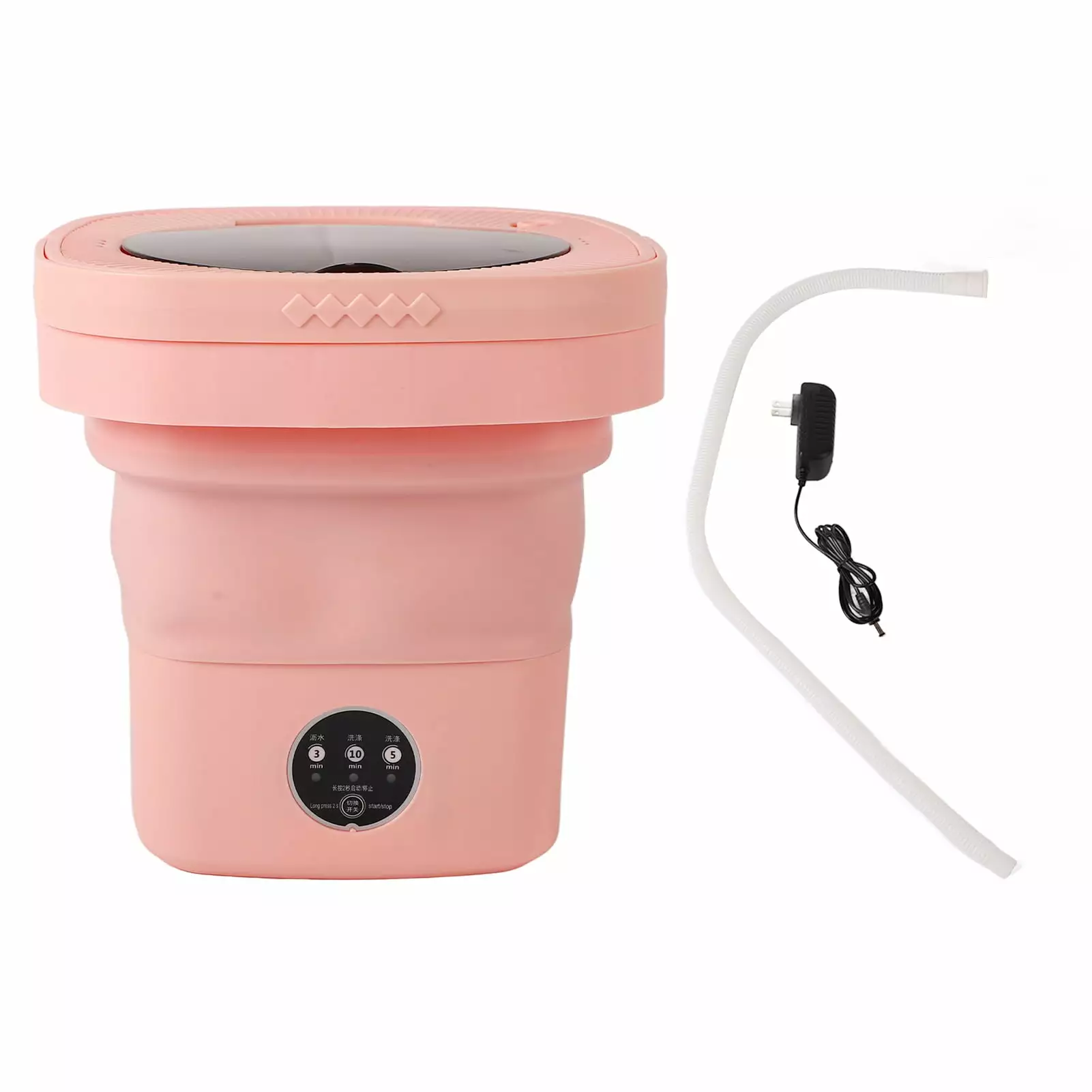 8L Mini Foldable Washing Machine Portable Underwear Laundry Machine for Dormitory Apartment Hotels US Plug 110?220v Pink