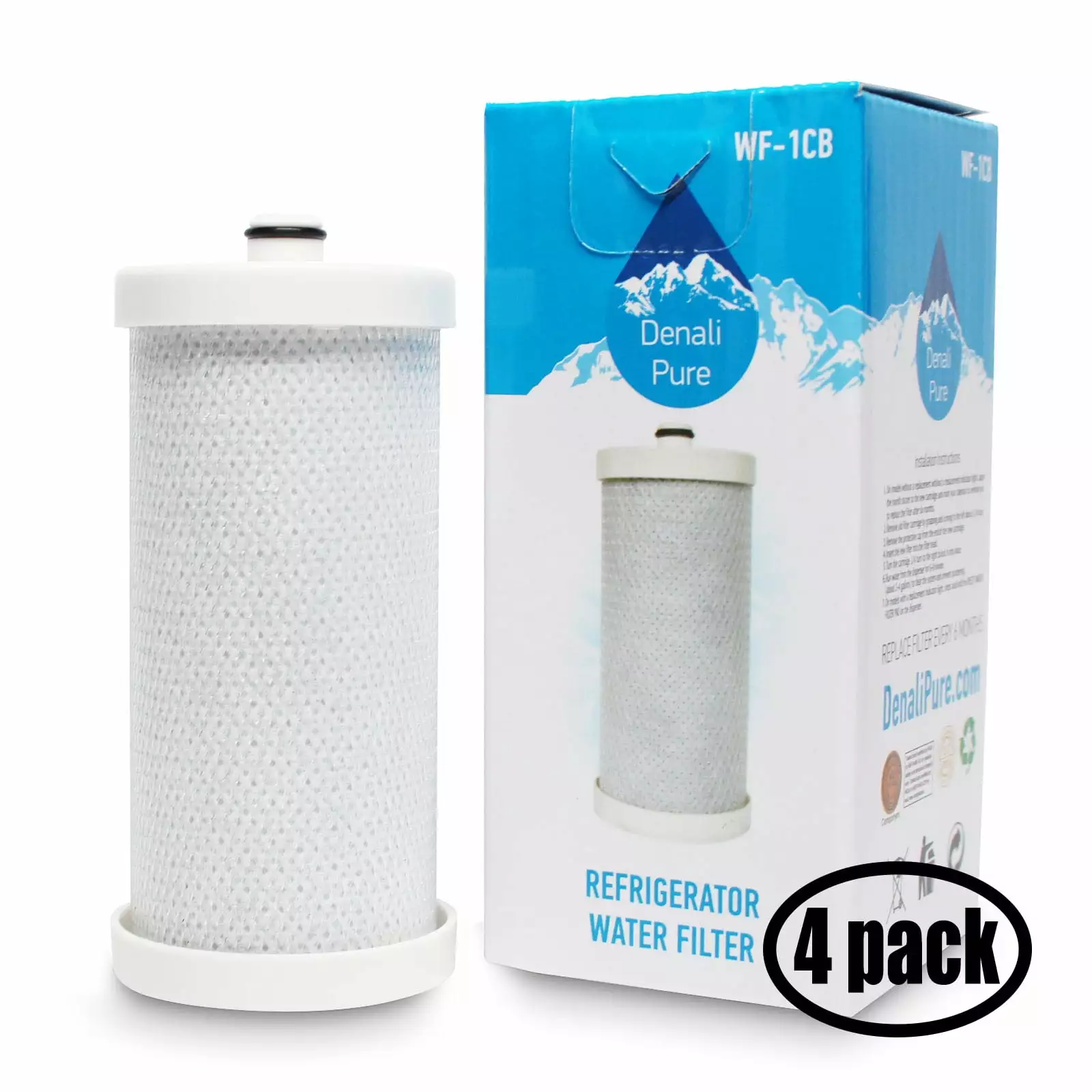 4-Pack Replacement for Kenmore / Sears 25357388602 Refrigerator Water Filter - Compatible with Kenmore / Sears 46-9910 Fridge Water Filter Cartridge