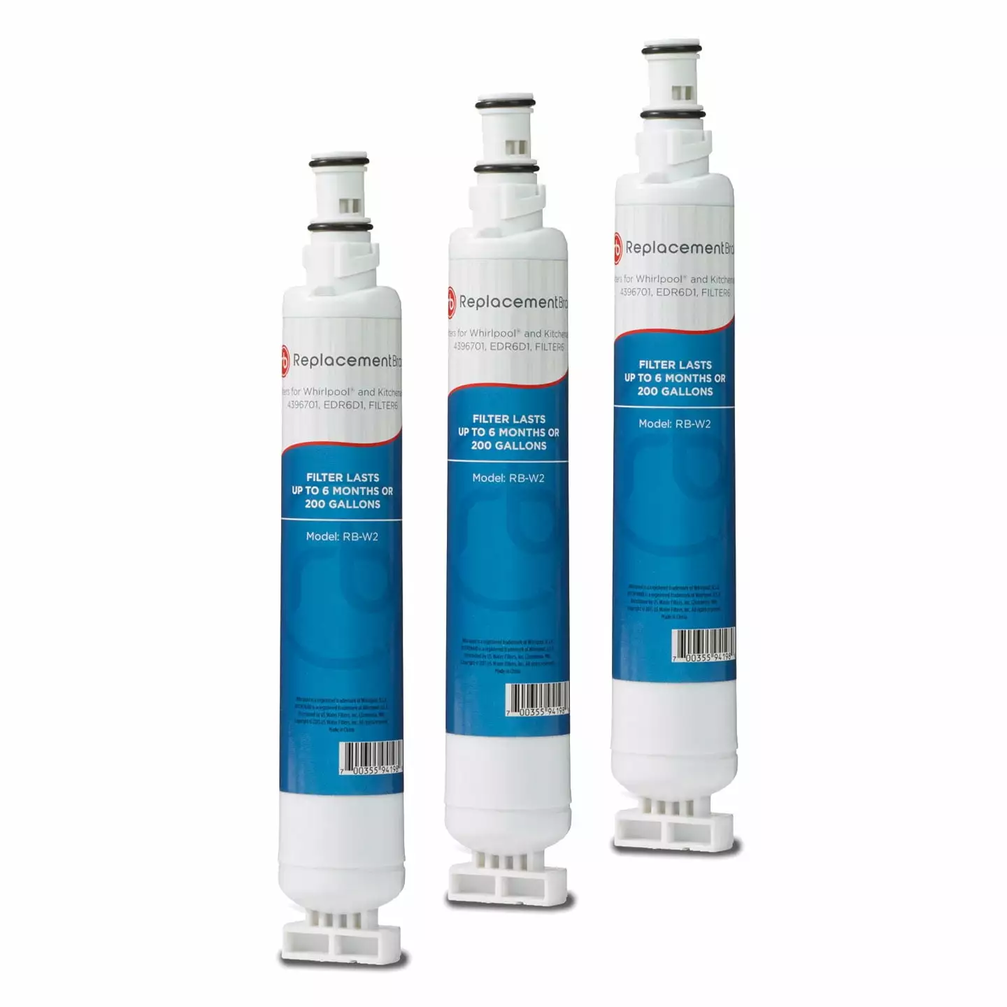 ReplacementBrand Refrigerator Water Filter Compatible with Whirlpool 4396701. EDR6D1. Kenmore 9915. 46-9915. NL120V. 4396701. 4396702 - 3 Pack