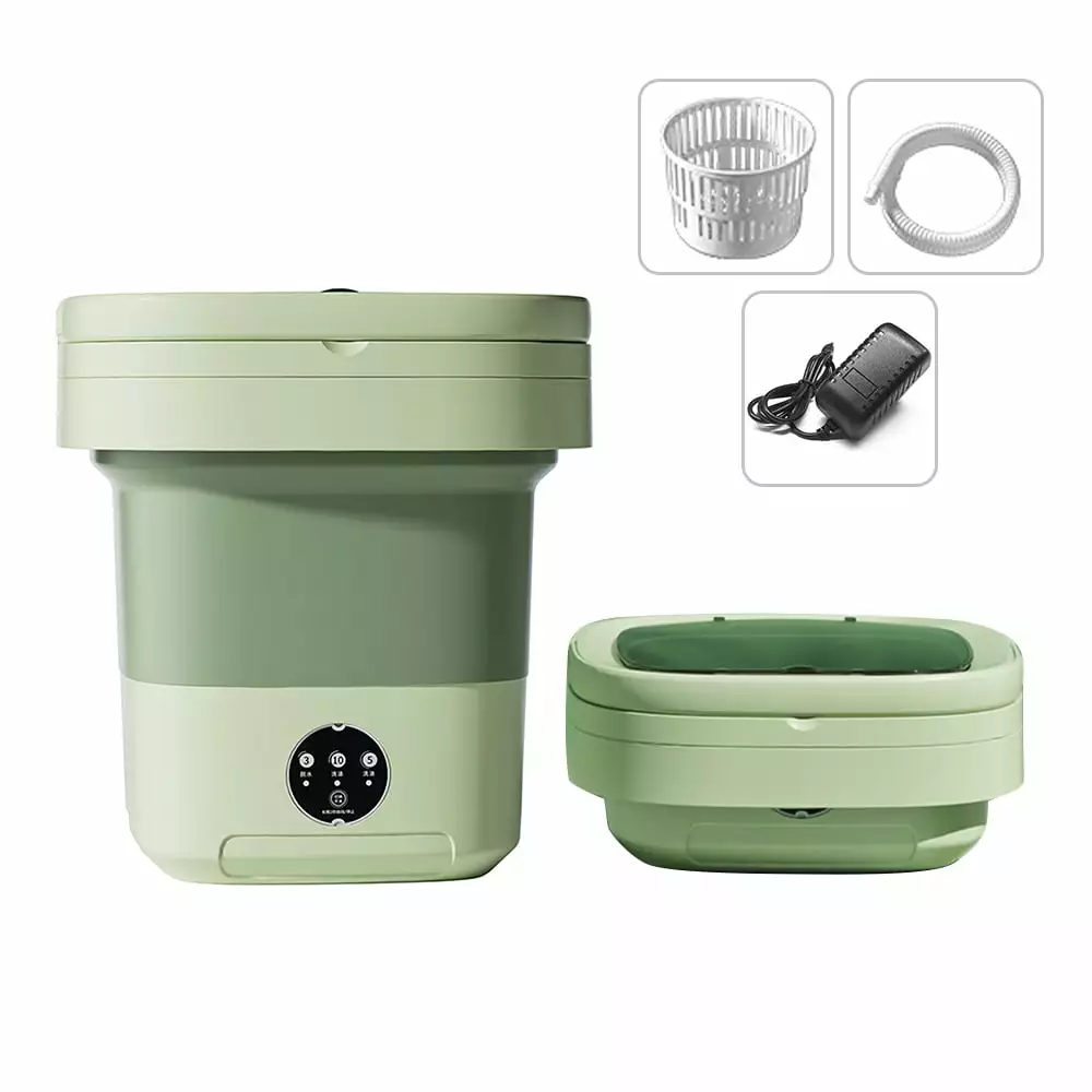 8L Portable with Foldable Spin Dryer with Drain Basket Drain Hose for Travel Housing