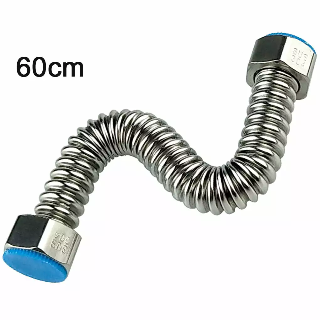 New Arrivals Stainless Flexible Plumbing Hoses Ice Maker Line Pipe Supply BurstProof Water Plumbing Hose 2019 Silver 60cm