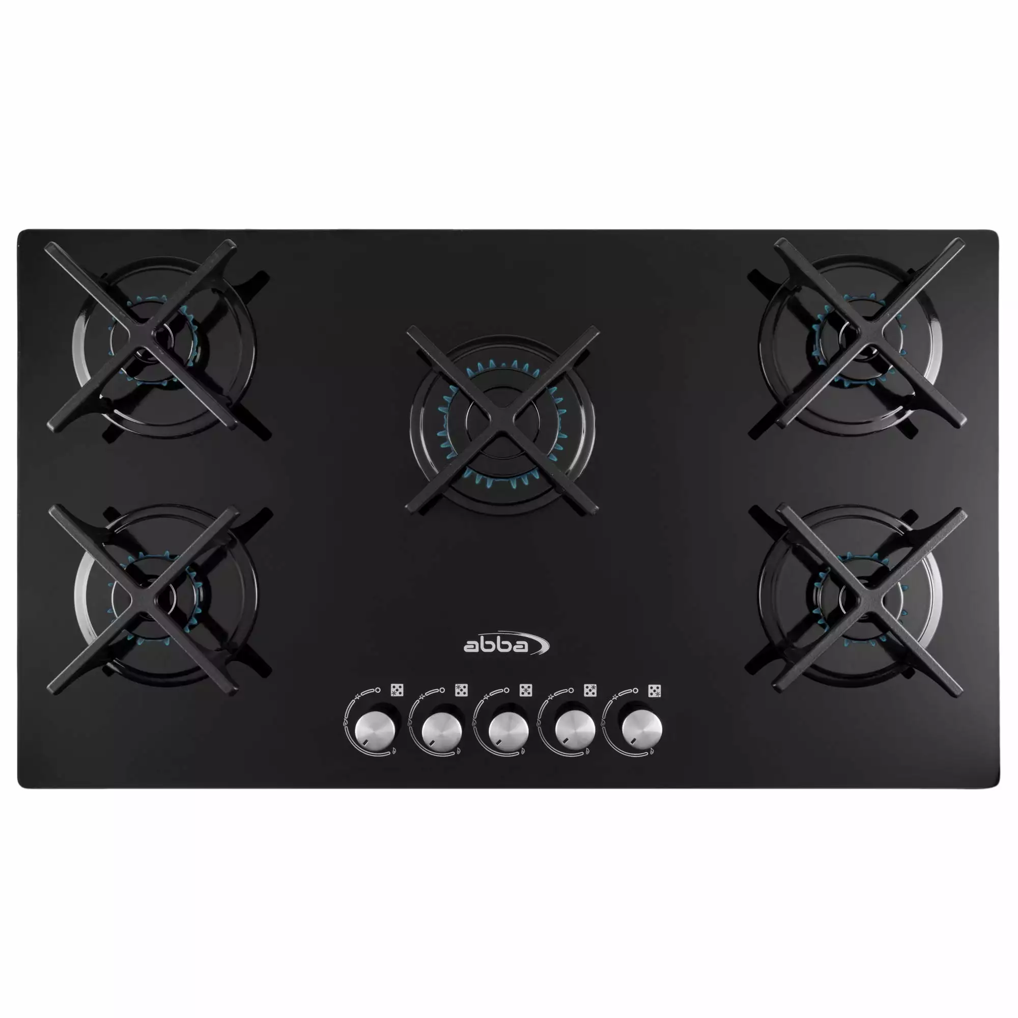 ABBA - 30 Gas-on-Glass Cooktop with 5 Burners and X Shaped Grates