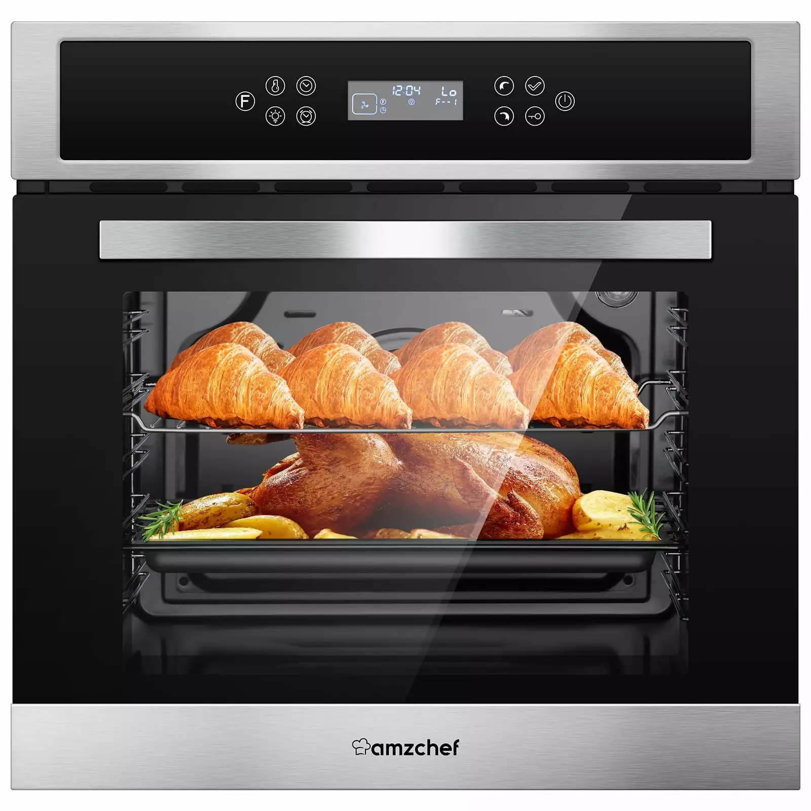 AMZCHEF Single Wall Oven 24 Built-in Electric Ovens