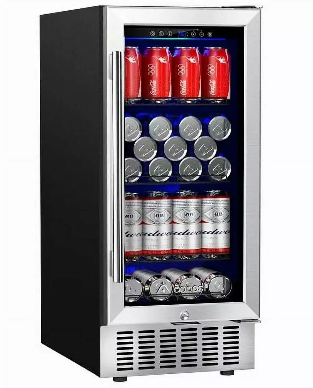 AOBOSI 15 Inch 94 Cans (12 oz.) Freestanding/Built-in Beverage Refrigerator