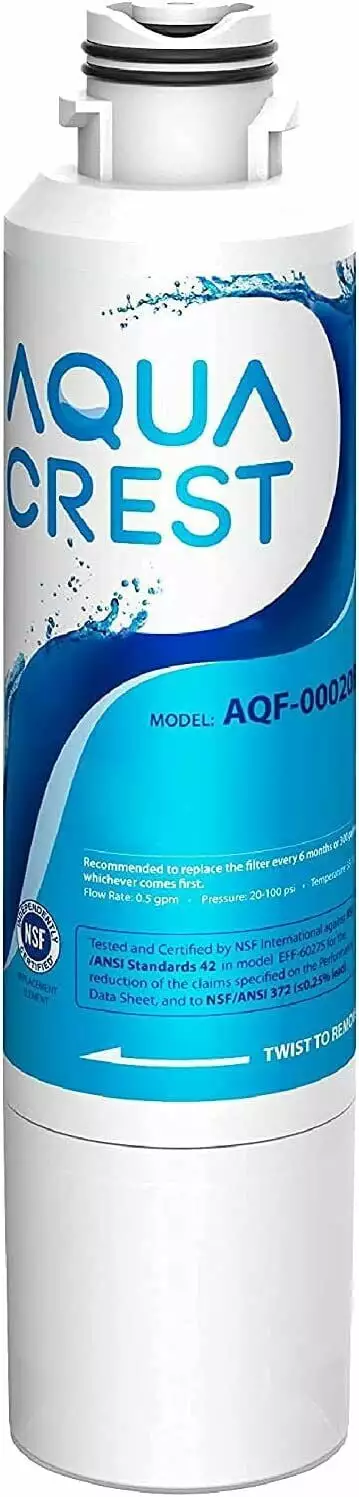 AQUA CREST DA29-00020B Refrigerator Water Filter. Replacement for Samsung HAF-CIN/EXP. DA29-00020B-1. RF28HMEDBSR. RF263BEAESR. RF4287HARS. HAF-CIN. DA97-08006A-1. RF28K9380SR. RF28HFEDTSR. 1 Filter