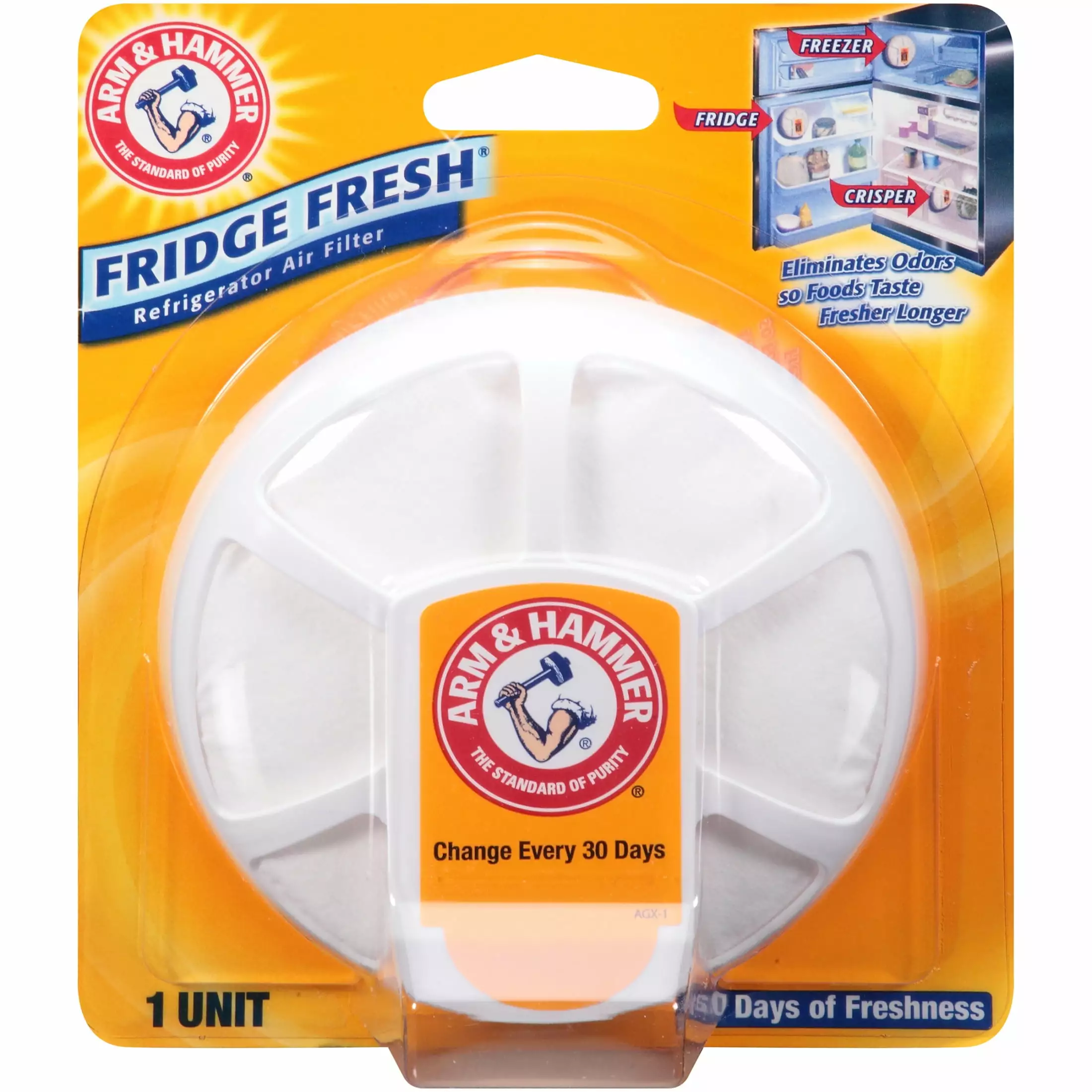 ARM & HAMMER Baking Soda Fridge Fresh. Refrigerator Air Filter. 1 count